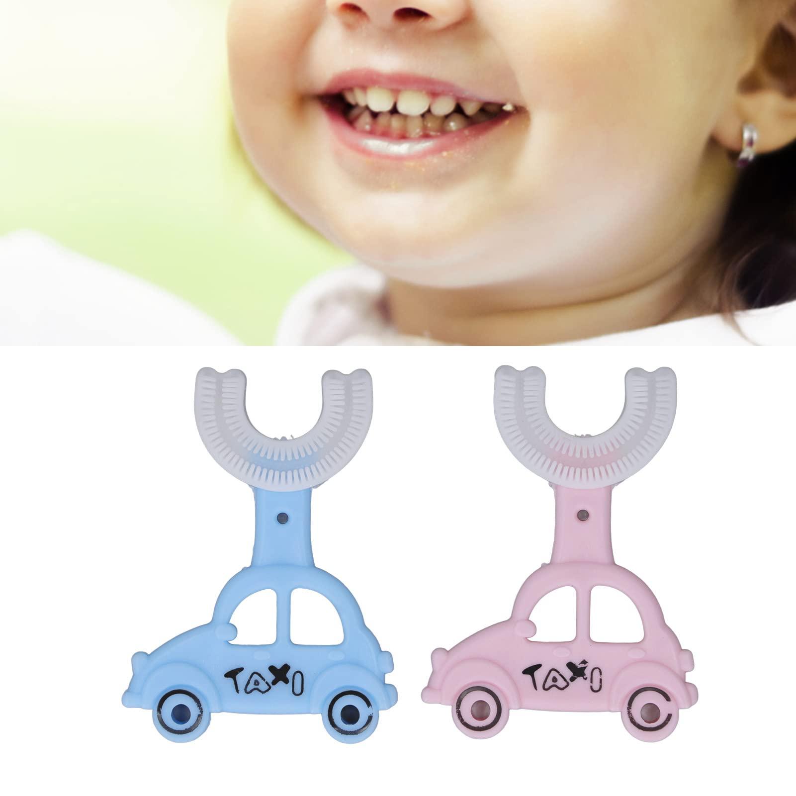 JUMZ U-shaped toothbrush Two cute cartoon car-shaped silicone toothbrushes for traveling home