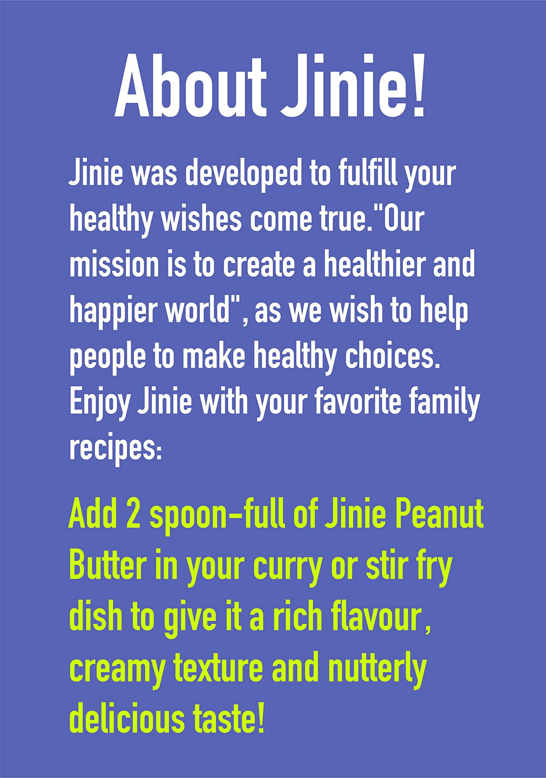 JINIE JINIE PEANUT BUTTER SMOOTH 1Kg | HIGH PROTEIN | 100% NATURAL UNPEELED ROASTED PEANUTS | NO SUGAR NO SALT | WITHOUT ANY PRESERVATIVES & ADDITIVES | VEGAN