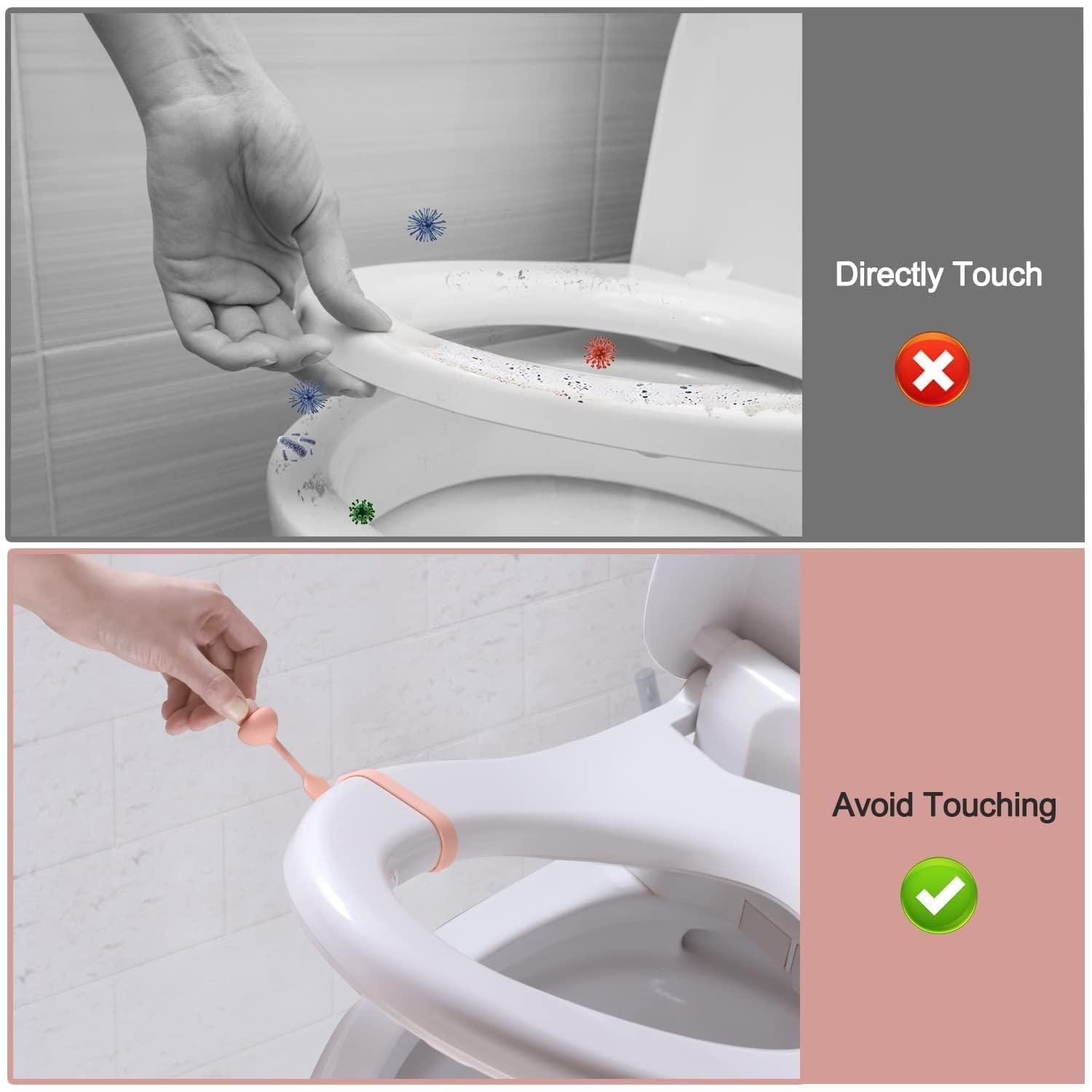 PUTHAK PUTHAK Toilet Seat Handle Lifter Household Toilet Handle, Seat Cushion Lifter, General Purpose Sitting Toilet Lifter Can Avoid Touching The Toilet Lid (Pack Of 4)