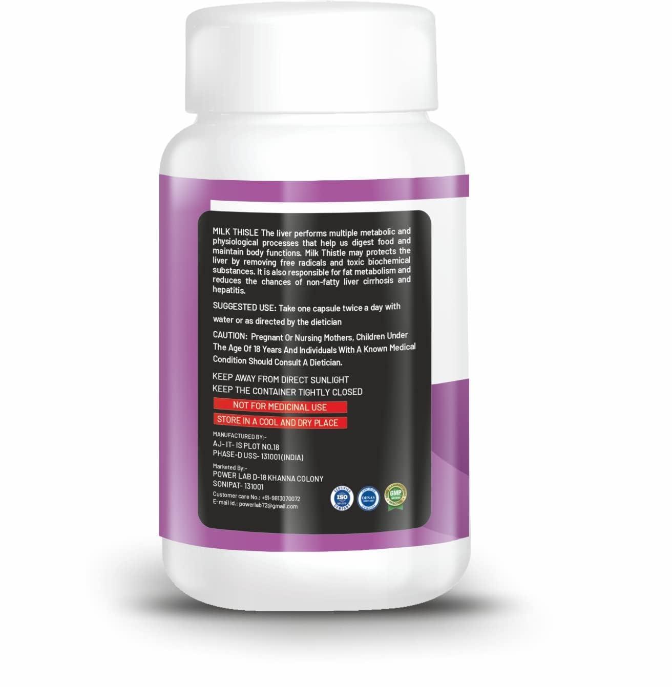 POWERLAB powerlab Milk Thistle with 500mg for Liver,Detox & Protection Against Fatty Liver, fatty | body detox