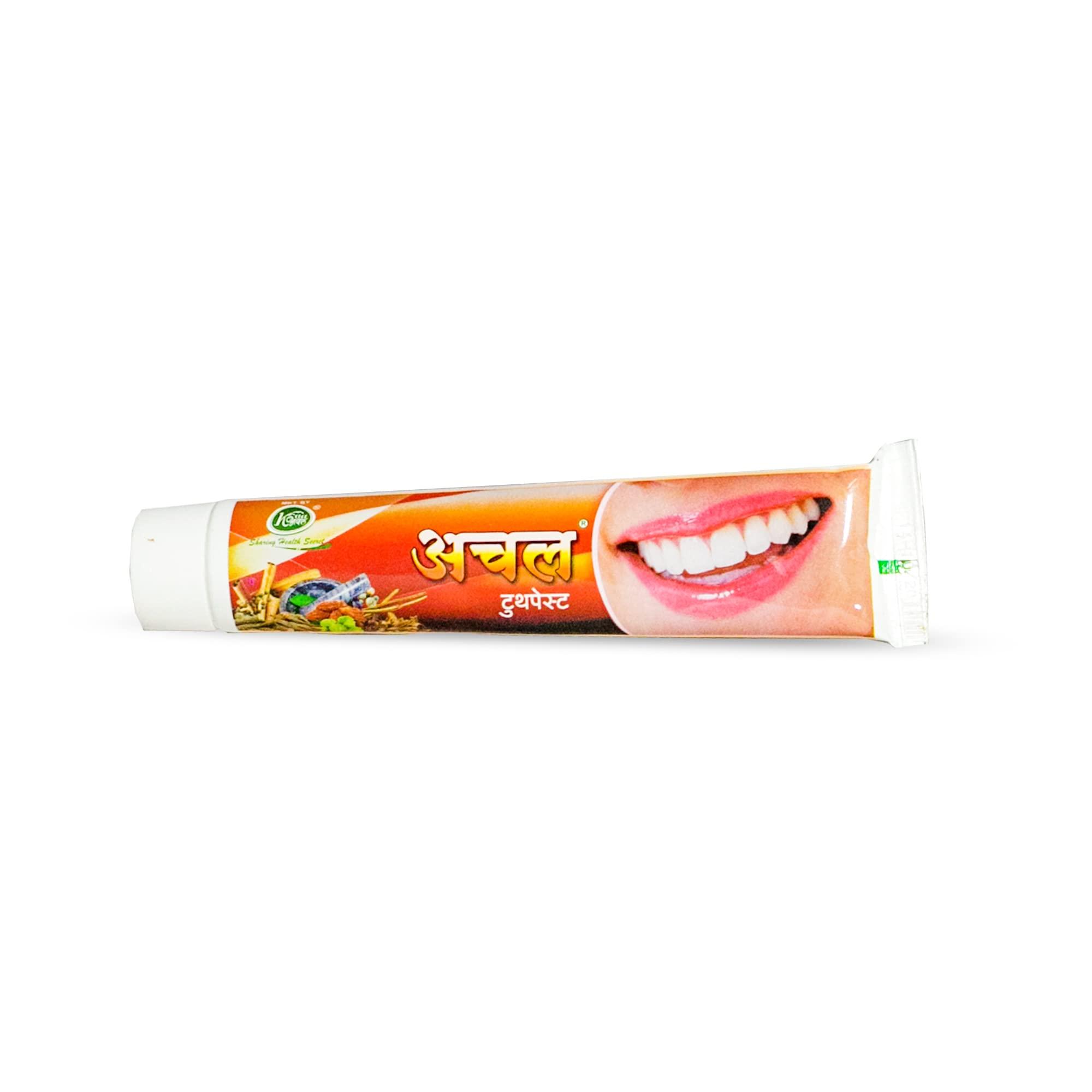ACHAL Achal Ayurvedic Herbal Natural Toothpaste for Teeth Whitening (6 * 80GM)- Fresh Breathe Toothpaste for Kids & Adults. No Fluoride & Artificial Colours