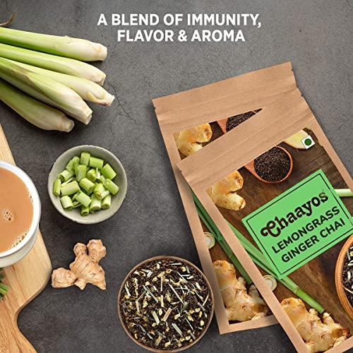 Chaayos Chaayos Lemongrass Ginger Tea - Premium Chai Patti for Cough & Cold Remedy (200g)