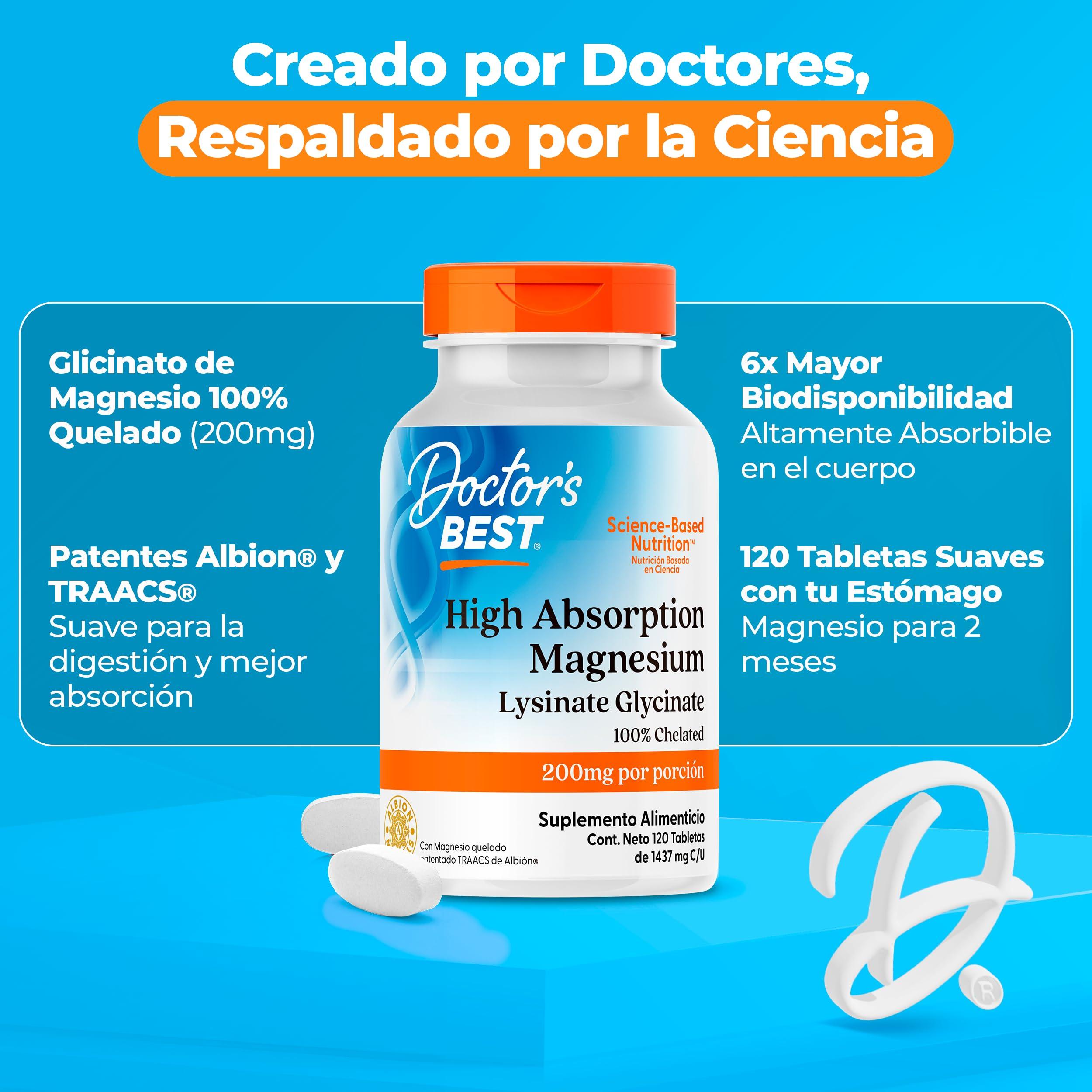 Doctor's BEST Doctor'S Best High Absorption Chelated Magnesium - 100 Mg, 120 Tablets