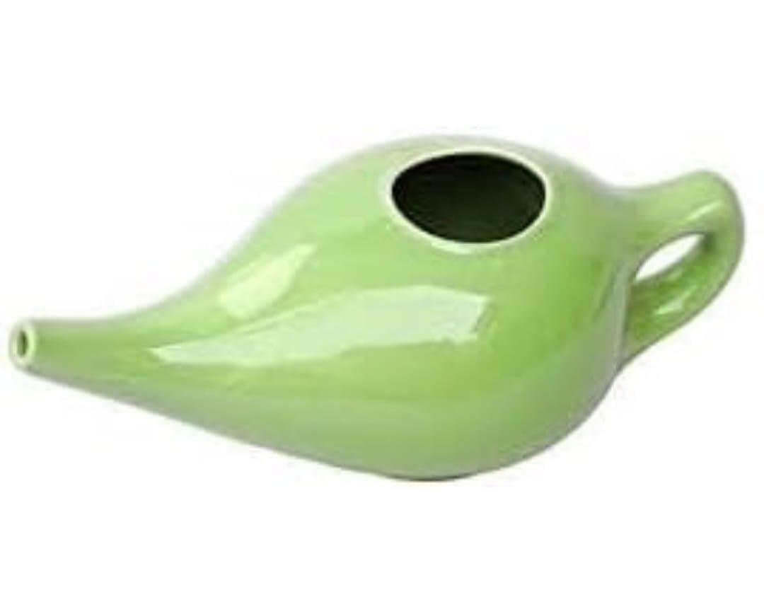 Generic Ceramic Handmade JAL NETI POT Ceramic Neti Pot for Healthy Sinuses for Nasal Cleansing (GREEN)