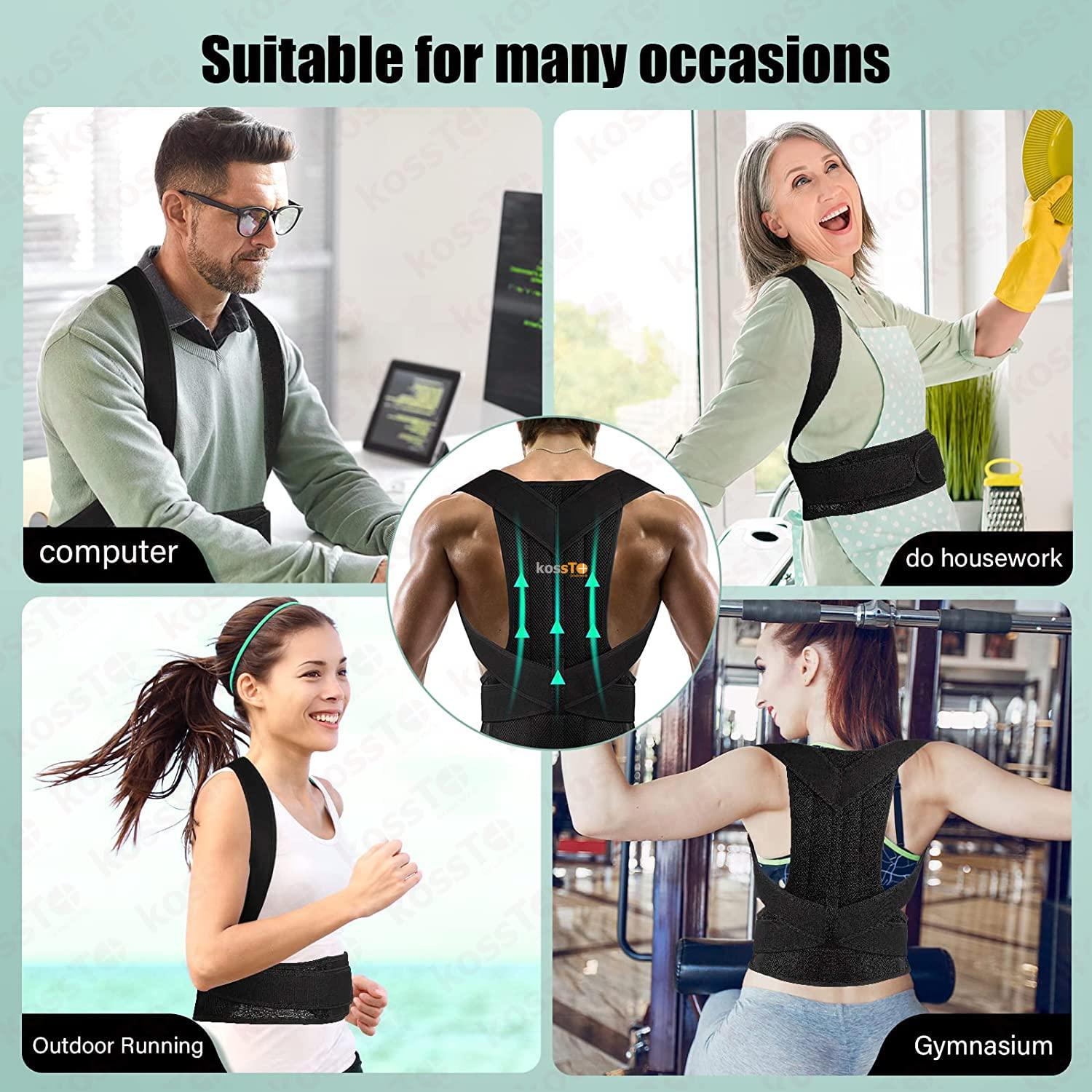 kossto kossto Back Brace Posture Corrector Belt For Lower And Upper Back Pain Relief with Mesh fabric for Man & Woman Medium Universal SIZE(Waist32-38)
