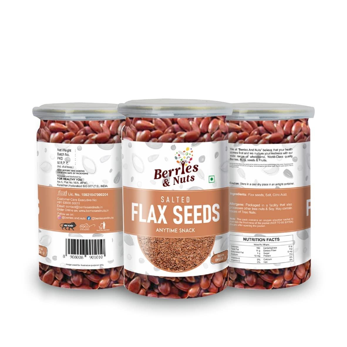 Berries And Nuts Berries And Nuts Pumpkin, Sunflower, Chia & Salted Flax Seeds Combo | Pumpkin Seeds 200 Grams, Sunflower Seeds 200 Grams Chia Seeds 250 Grams & Saled Flax Seeds 200 Grams