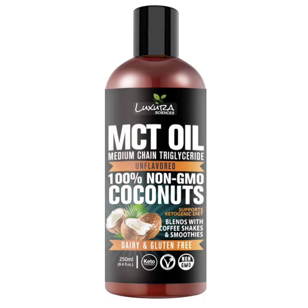 Luxura Sciences Luxura Sciences Organic MCT OIL 250 ML | Supports Ketogenic Diet |Dairy & Gluten Free | For Weight & Energy Management| Non-GMO