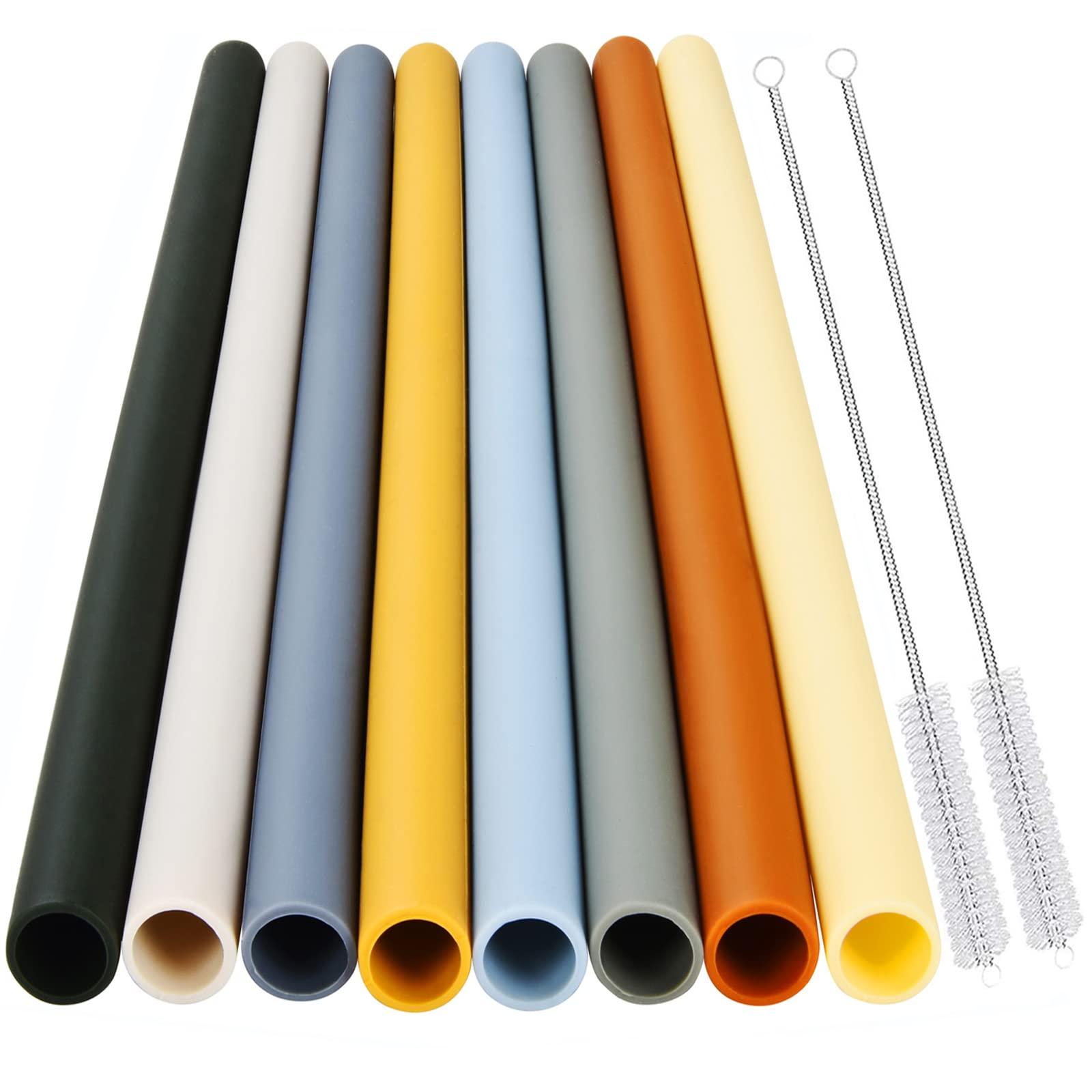 ALINK ALINK Reusable Portable Collapsible Straws, Telescopic Foldable Stainless Steel Metal Straws with Silver Case and Cleaning Brush