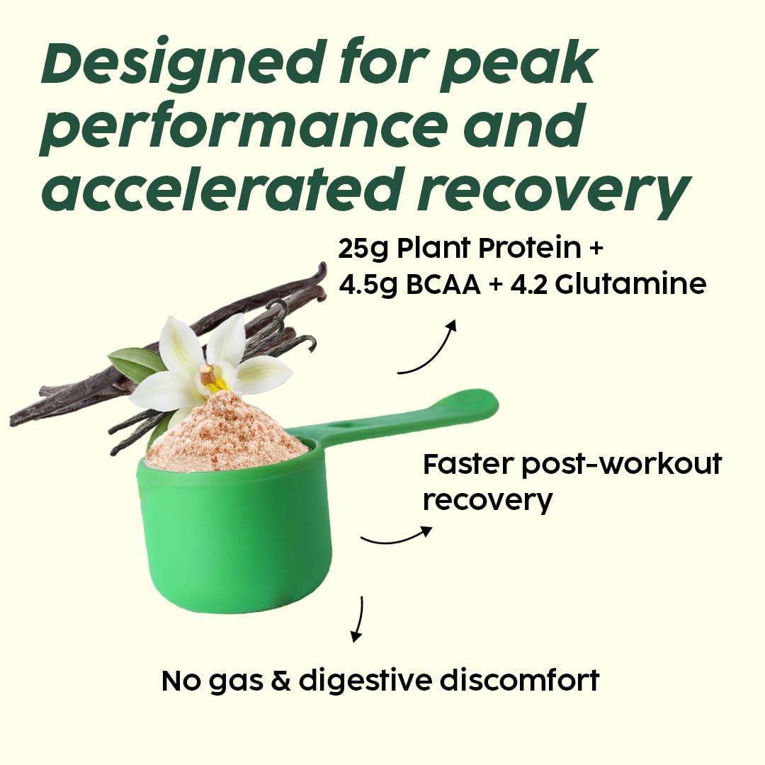 The Plant Fix Plix PLIX - THE PLANT FIX EVOLVE Performance Plant Protein Powder For Muscle Gain And Recovery (Vanilla Flavour) 1Kg, Vegan Protein Drink With B12 Vitamin, Helps To Boosts Immunity, No Added Sugar