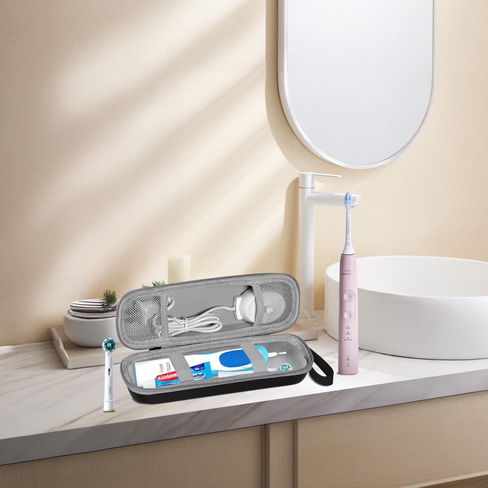 Mocamoro Toothbrush Travel Case for Oral-B Pro 1000 5000 7500 7000 6000 9600 / Philips for Sonicare for ProtectiveClean 4100 6100 5100 6500 7500 Electric Toothbrush, (CASE ONLY!) Portable Protective Container,