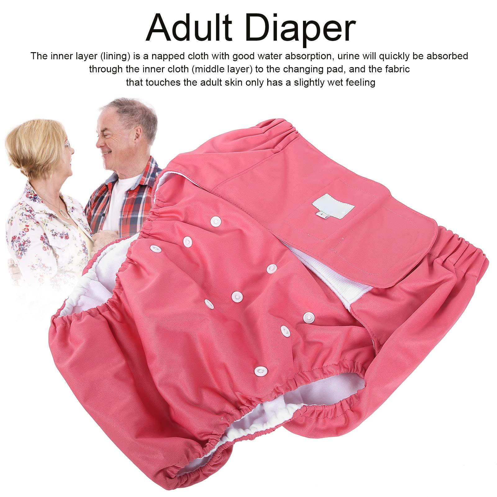 Shanrya Diaper, Eco-Friendly Adult Nappy for Elderly for Incontinence for Disabled for Nursing(705 Rose red)