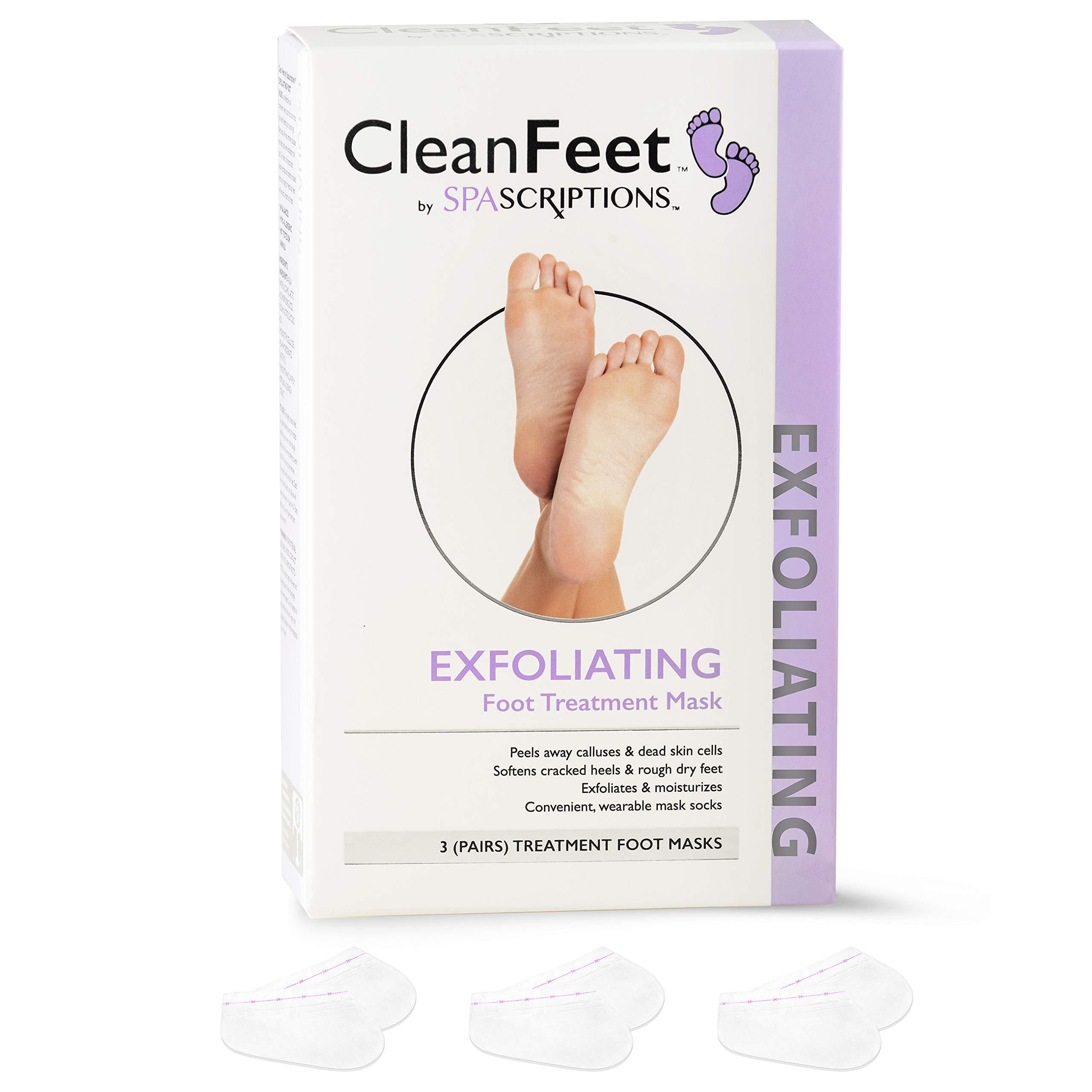 SpaScriptions Spascriptions Treatment Foot Spa Mask Peeling Away Calluses and Dead Skin for Men & Women Baby Soft Skin - 3 Pairs (Exfoliating)