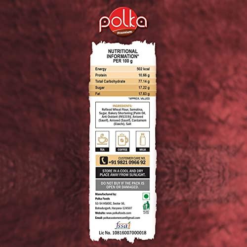 POLKA POLKA Classic Sooji Rusk I Pack of 3 - 200GM X 3 = 600GM I Rusk with Suji, Elaichi & Saunf I High Fibre Toast I Handcrafted Bakery Items I Snacks In Fresh I Snacks Combo (SUJI RUSK, 600 GM)