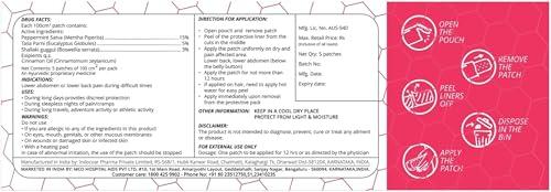 Relyon EVE RELYONEVE E Herbal Pain Relief Patches - Menstrual pain Cramps -Back pain -World first trasndermal patch with Boswella- Instant Releif Plaster & Patch (5 Patches)