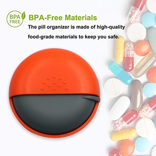 LazyMe 1 , Orange : LazyMe Decorative Pill Box, Cute Size for Purse Metal Locking Small Daily Case (1, Orange)