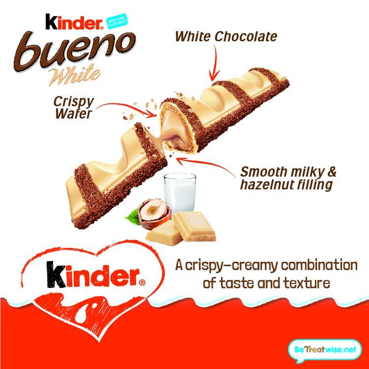 Kinder Bueno Kinder Bueno White Chocolate with Hazelnut (Pack of 3)*39g
