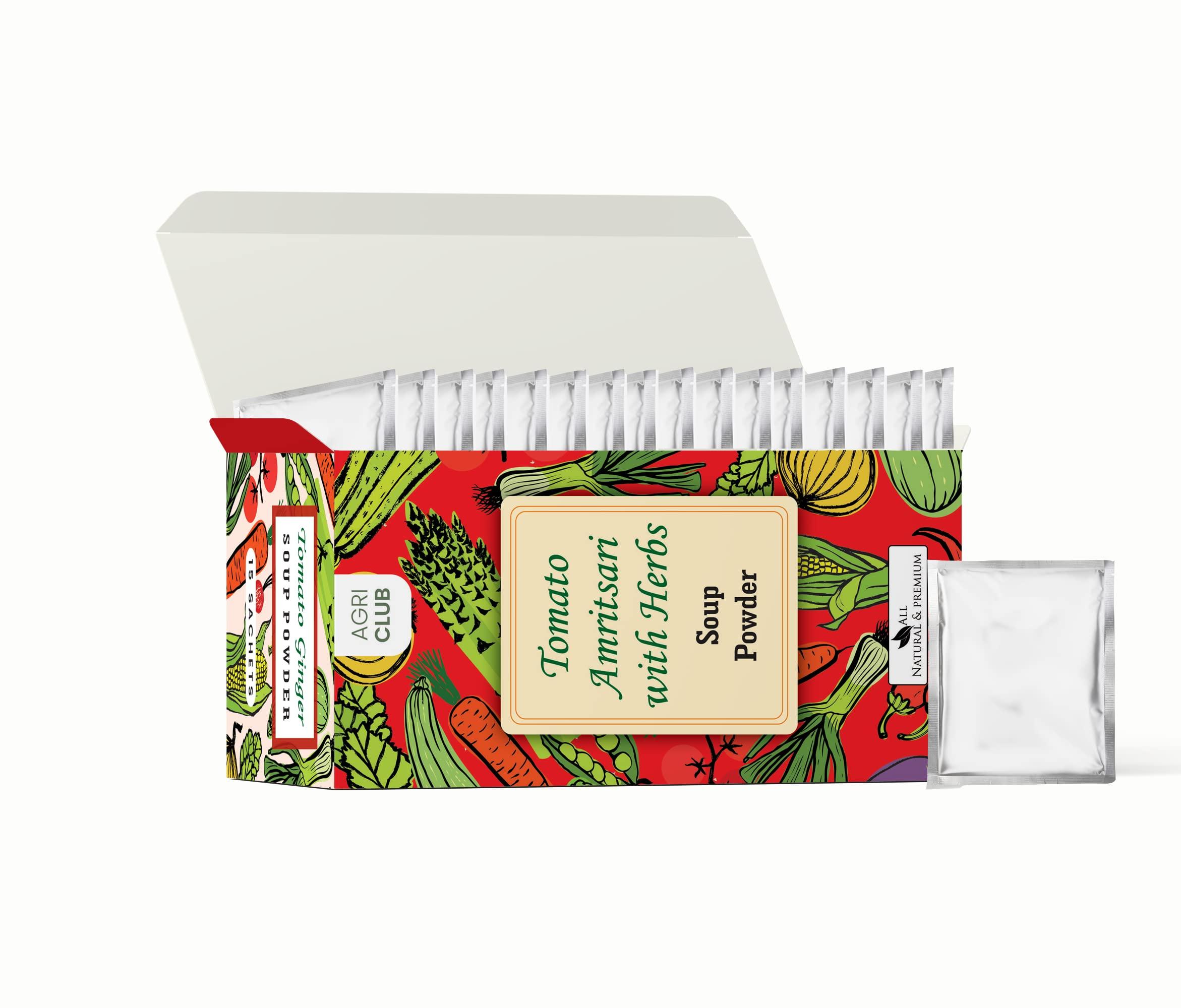 AGRI CLUB Agri Club Instant Tomato Ginger Soup Powder 15 Sachets, Each 15gm