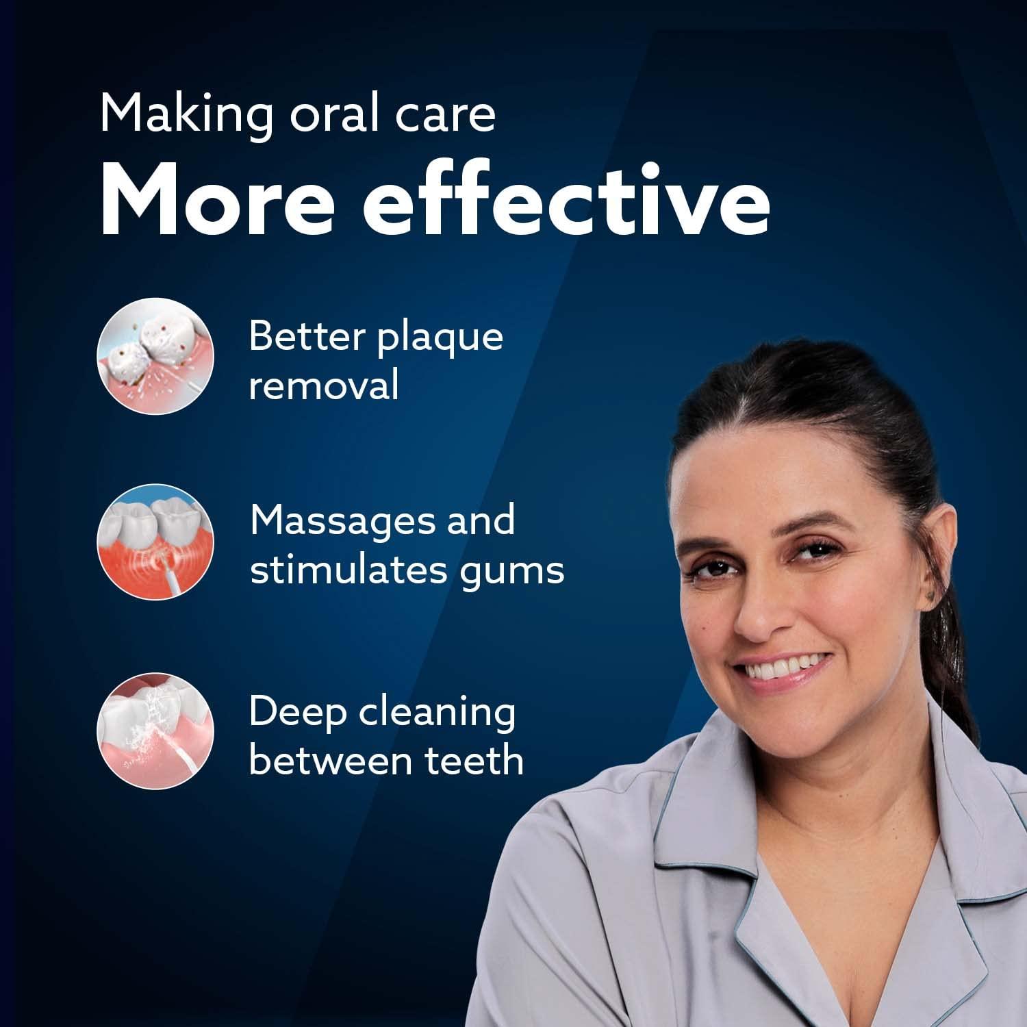 AGARO AGARO Ultra Plus Dental Flosser for teeth, Portable, Cordless & Rechargeable, 4 Cleaning Modes, IPX7 Waterproof, 300ml Water Tank, Flossing at Home & Travel, Oral Flosser, Oral Irrigator Black