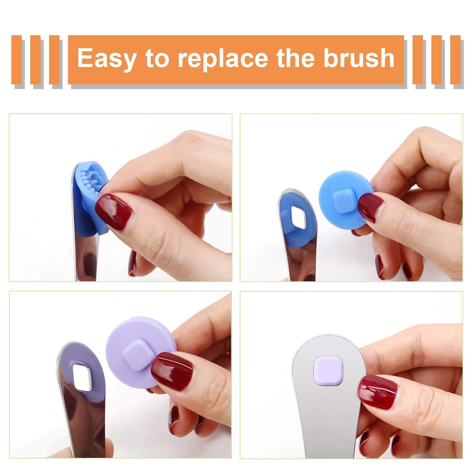 Moosec Tongue Scraper Cleaner for Reducing Bad Breath, Stainless Steel Tounge Cleaner with 2 Replaceable Tongue Brush