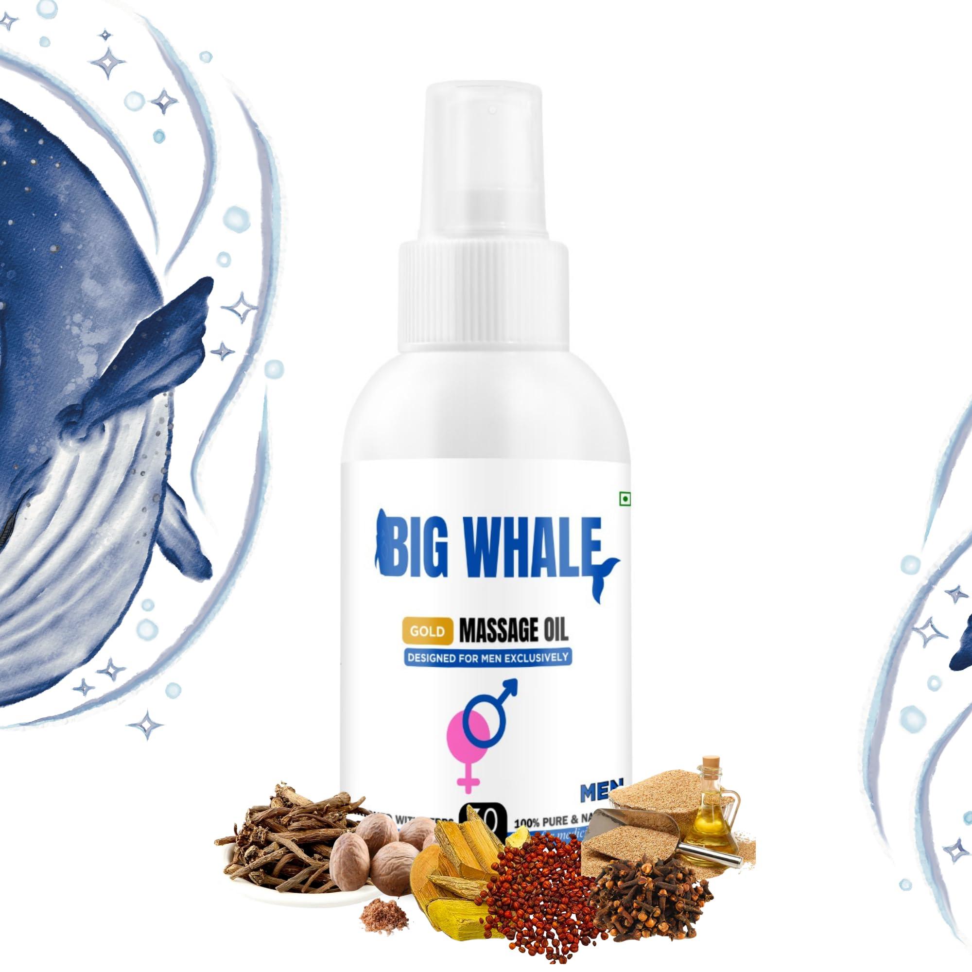 BIG WHALE Big Whale Lift Up Oil for Men - Ayurvedic Massage Oil for Strength, Vitality & Wellness - 100% Natural Ingredients, 30ml