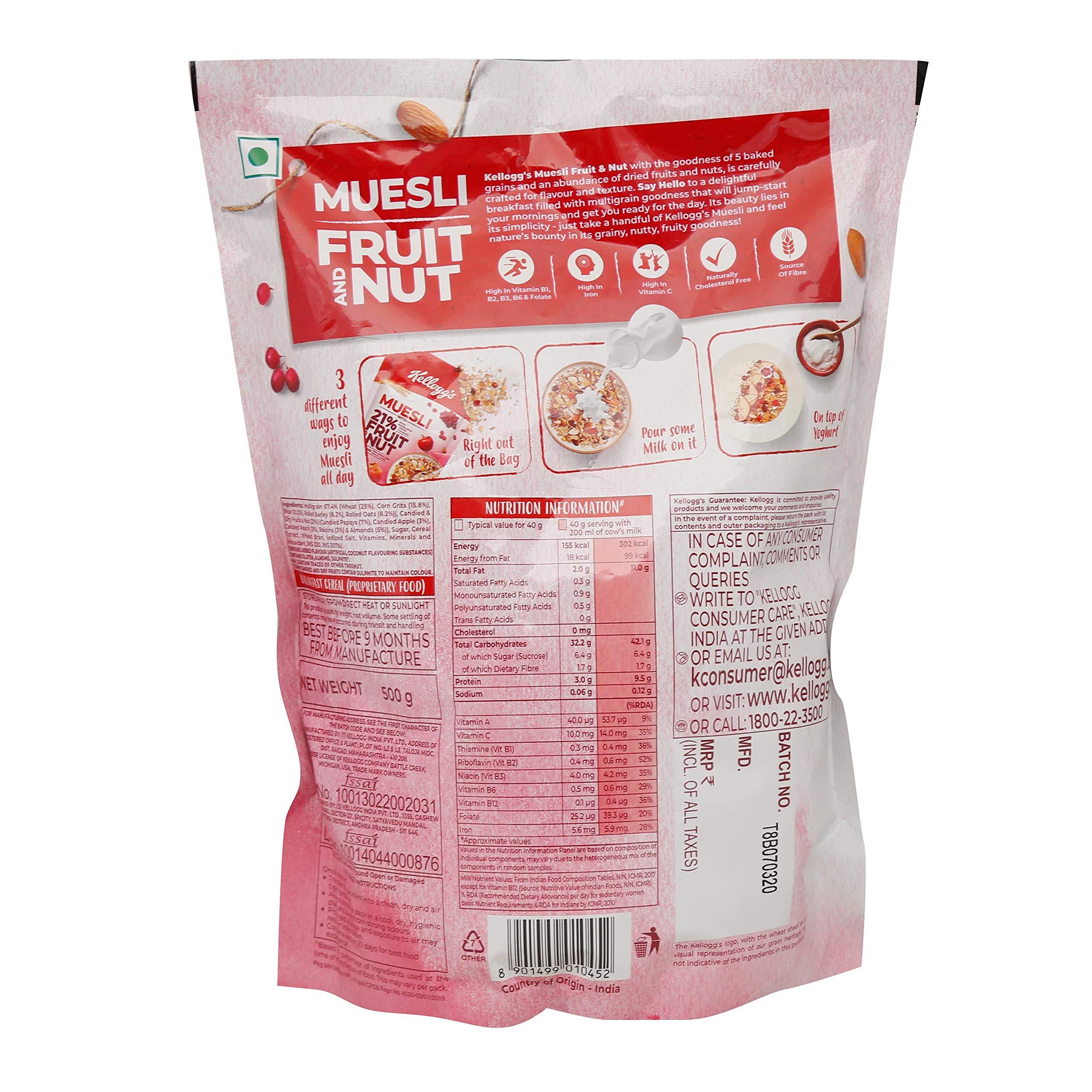 Kellogg's Kellogg's Muesli - 21% Fruit & Nut, 500g