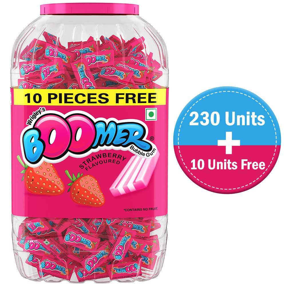 BOOMER Boomer Strawberry Flavored Chewing Gum Jar, (2 x 796g)