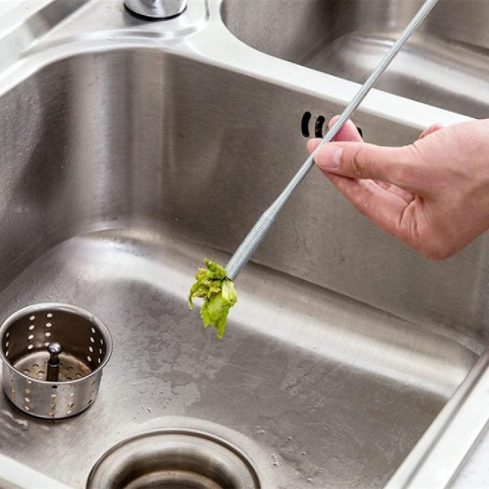 ALINNA ALINNA Flexible Grabber Claw Pick Up Reacher Tool With 4 Claws Bendable Hose Pickup Reaching Assist Tool for Litter Pick, Home Sink, Drains, Toilet(24 Inches) Silver