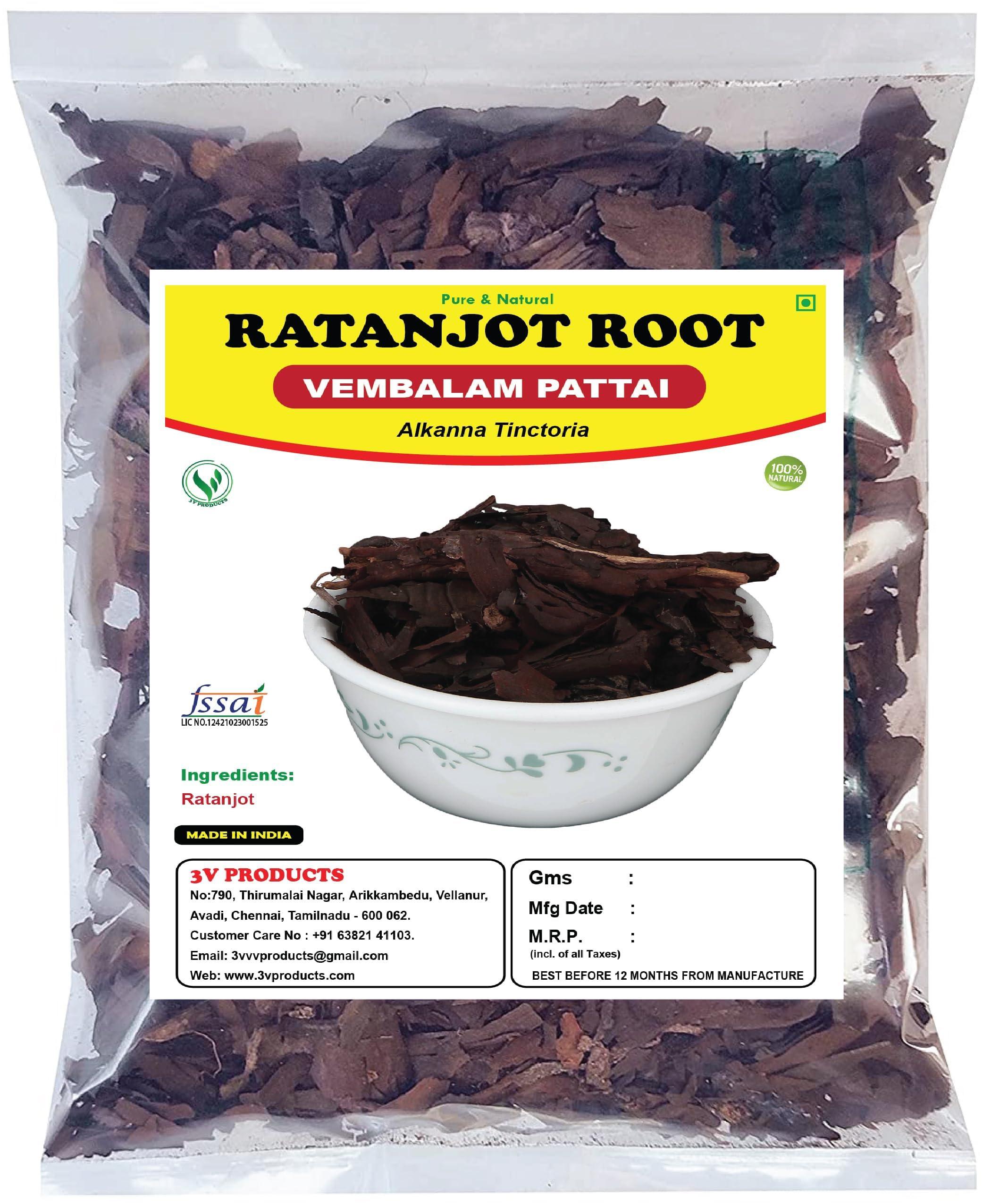 3V PRODUCTS 3V PRODUCTS Ratanjot 400g | Vembalam Pattai | Laljadi | Alkanna Tinctoria | Alkanet Root for Hair, Skin & Cooking (Dried)