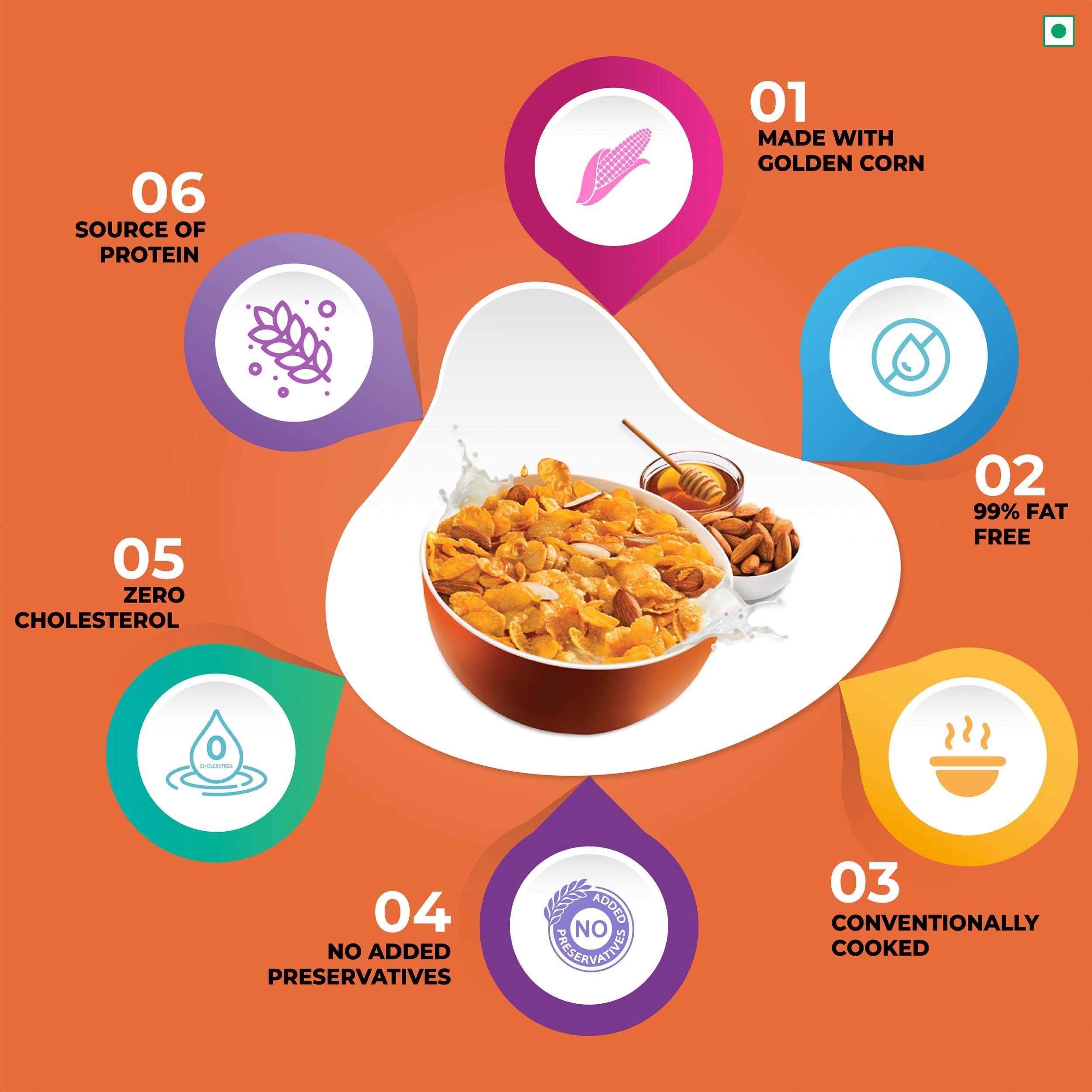 KWALITY Kwality Corn Flakes Almond&Honey & Muesli Fruit N Nut 1Kg Jar