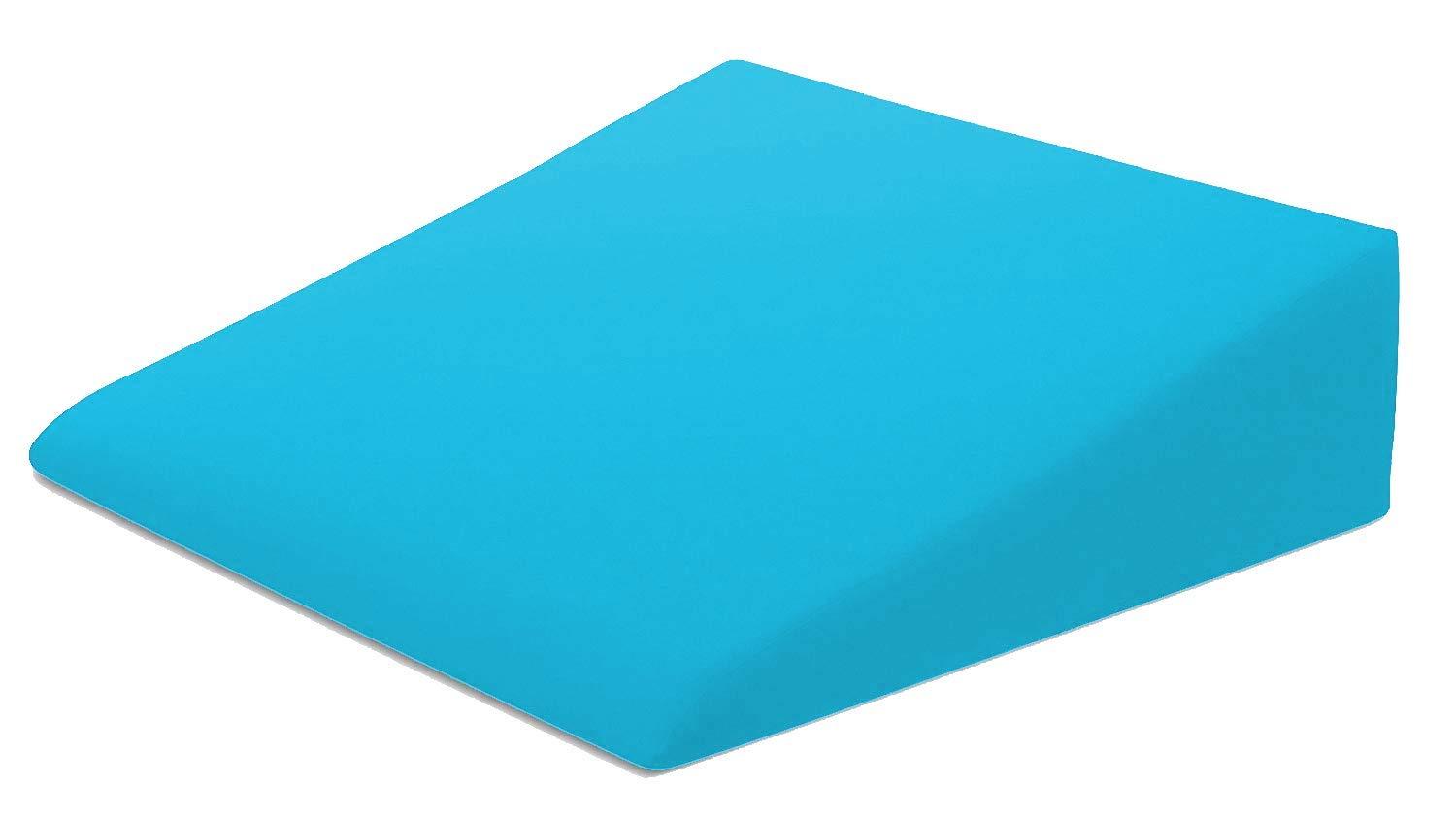 PUM PUM PumPum PU Foam Bed Wedge Pillow Reduce Back Pain, Snoring, Acid Reflux & Respiratory Problems Ideal for Sleeping, Reading, Rest or Elevation Breathable and Washable Cover,Sky Blue