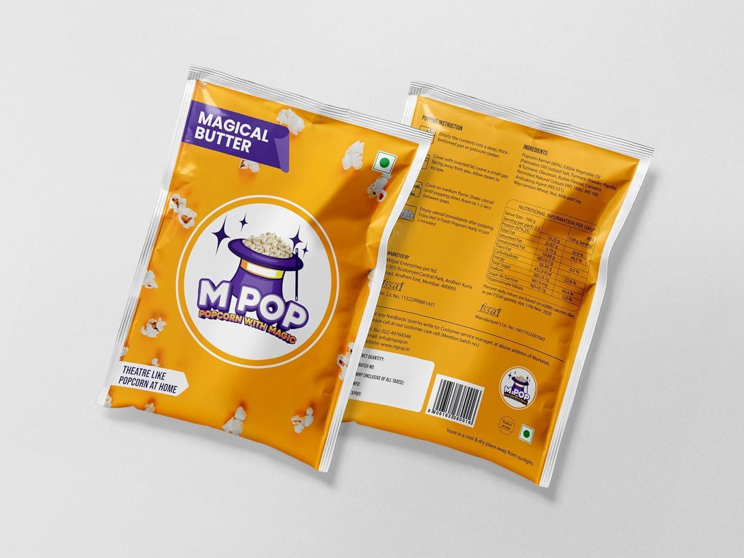 M POP M POP Magical Butter Instant Popcorn with Magic | Theatre Like Popcorn at Home (70g, Pack of 10)