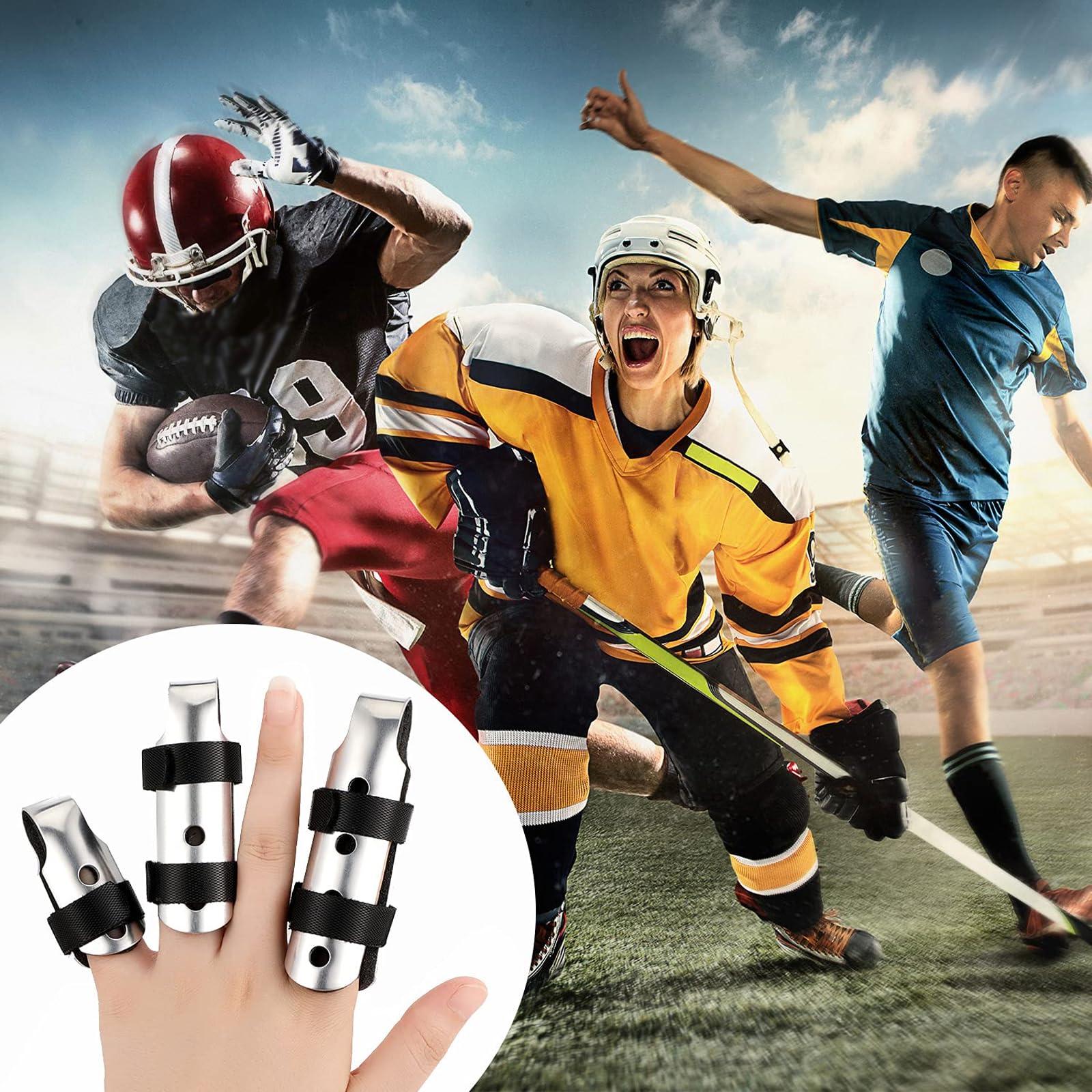 BBTO 10 Pieces Finger Splints Metal Padded Finger Support Finger Stabilizer with Soft Foam Interior and Loop Straps for Adults and Children, 3 Sizes (Black)