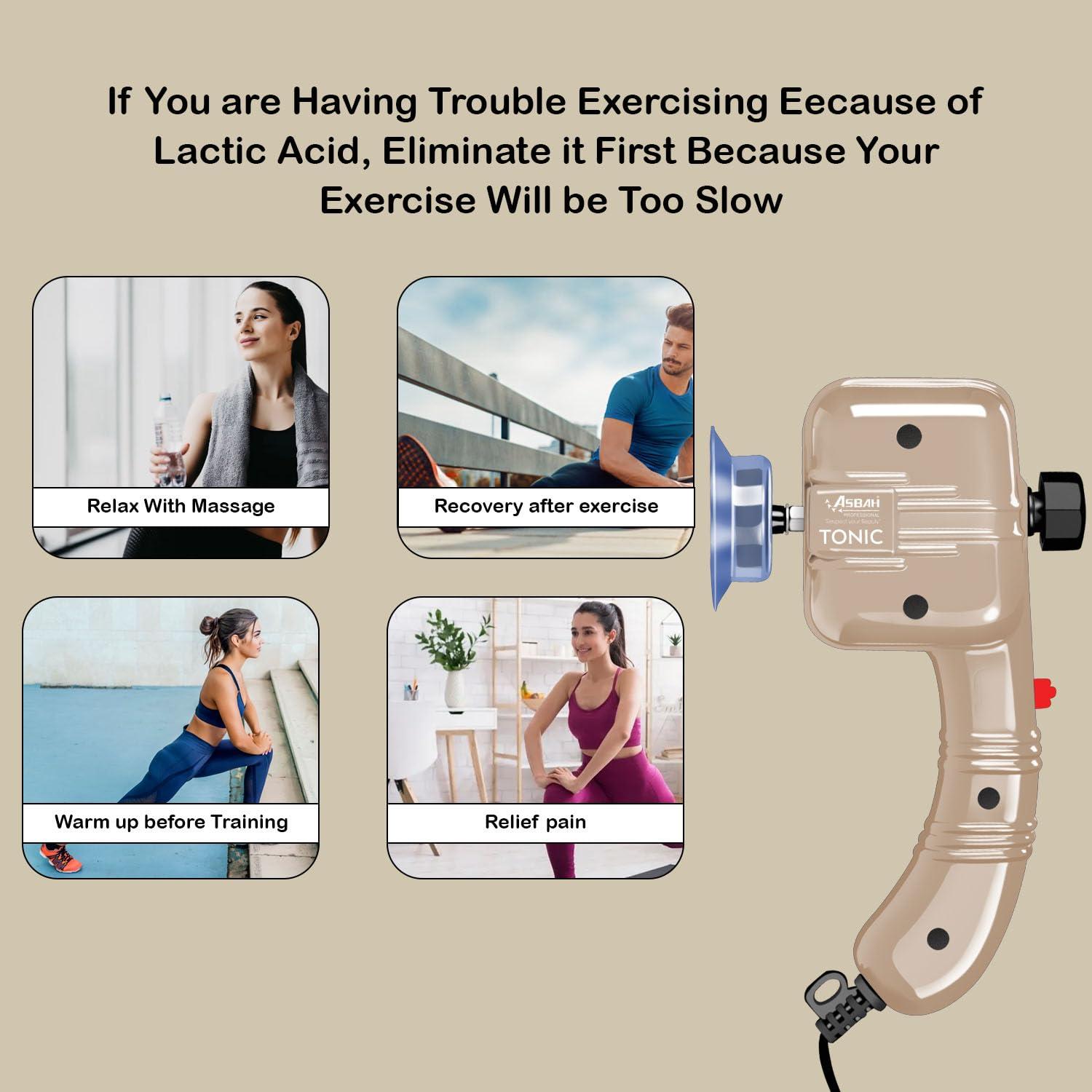 ASBAH ASBAH Tonic Massager Machine for Face & Other Body Parts| Electric Massager with 5 Interchangeable Heads for Pain Relief & Relaxation |Facial machine for Salon & Parlor |Handheld Massager - Multicolor