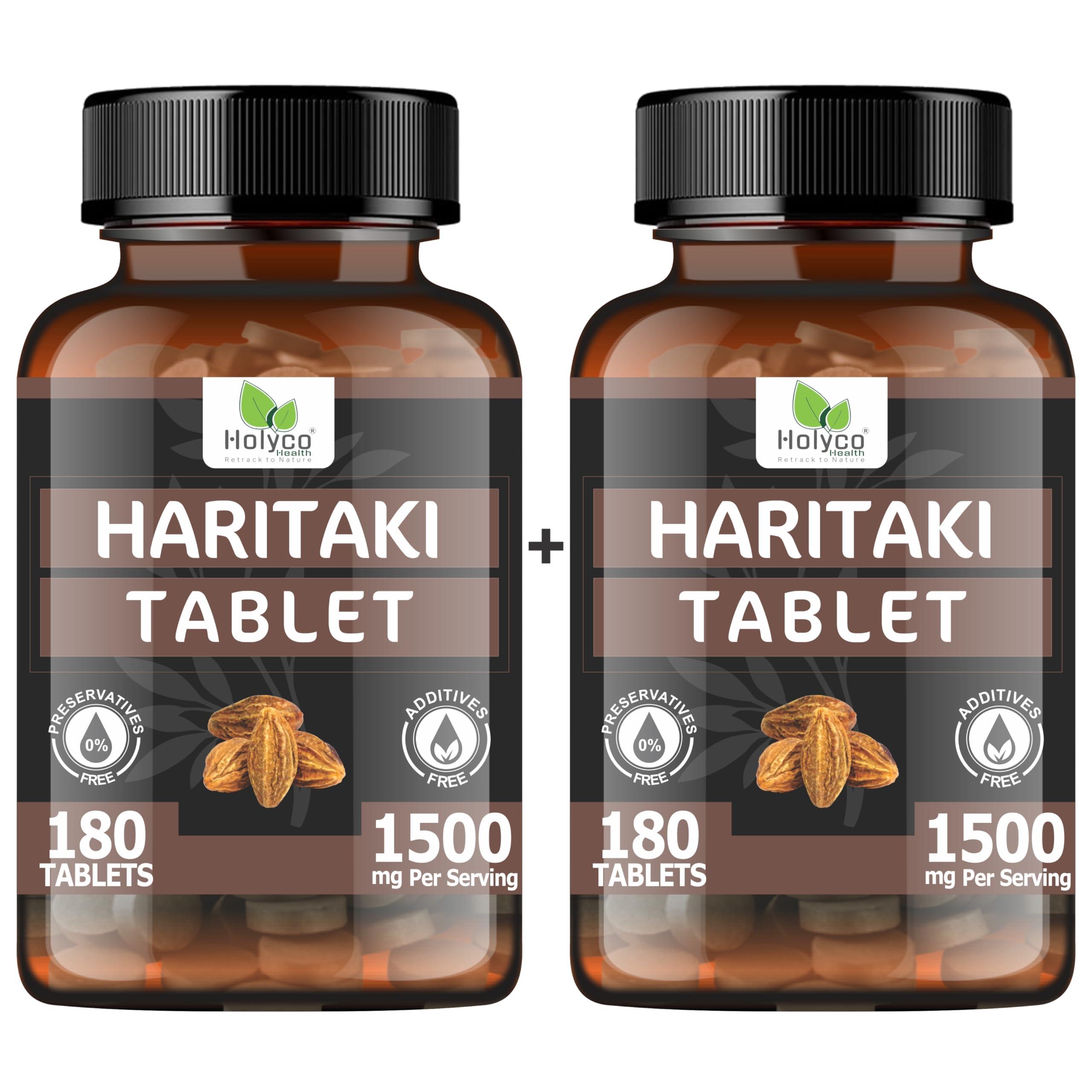 HOLYCO HEALTH - RETRACK TO NATURE Haritaki Tablet -180 Tablets (Pack of 2) | Known as Harde, Harad, Kadukkai, Himaj tablets | Natural, No Additives and Preservatives