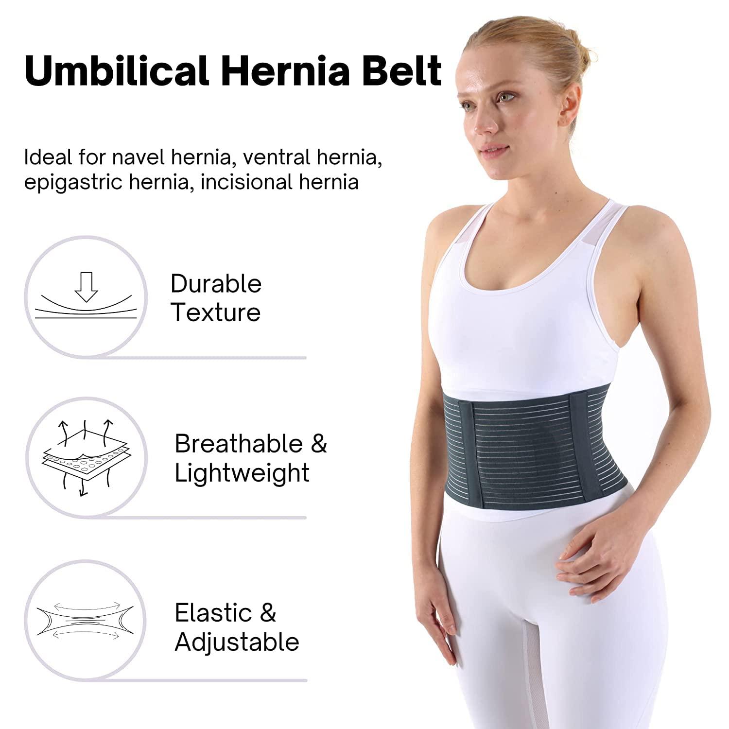 HIRVO HIRVO Cotton Blend Umbilical Hernia Belt For Women And Men, Naval Hernia Support Binder With Detachable Compression Pad Universal Size