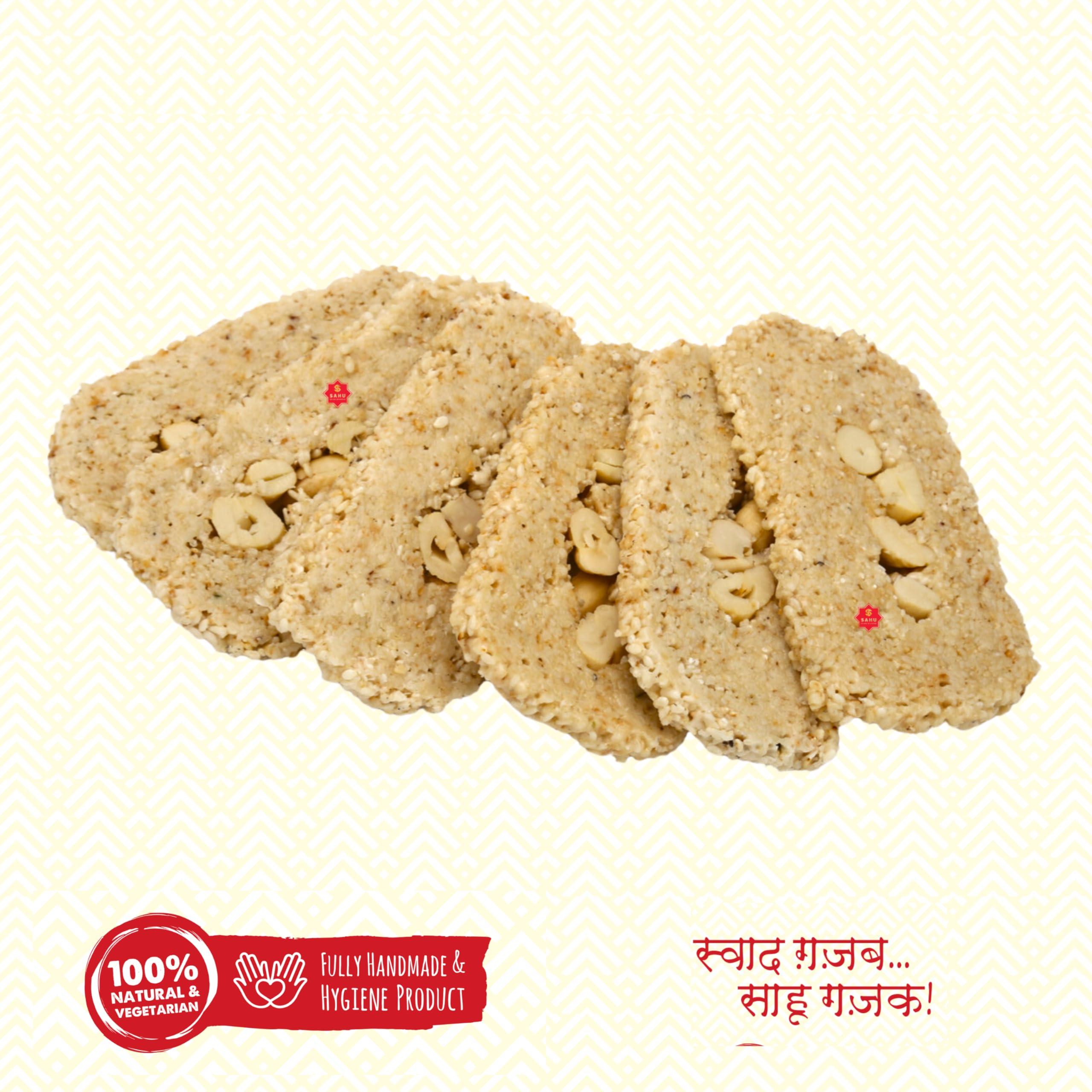 SAHU GAJAK BHANDAR SAHU GAJAK BHANDAR Dry Fruit Sugar Gajak 500 Gram | Kaju Gajjak | Gachak | Gazzak | Ghachak | Til Sweets | Indian Mithai | No Added Preservatives And Colours