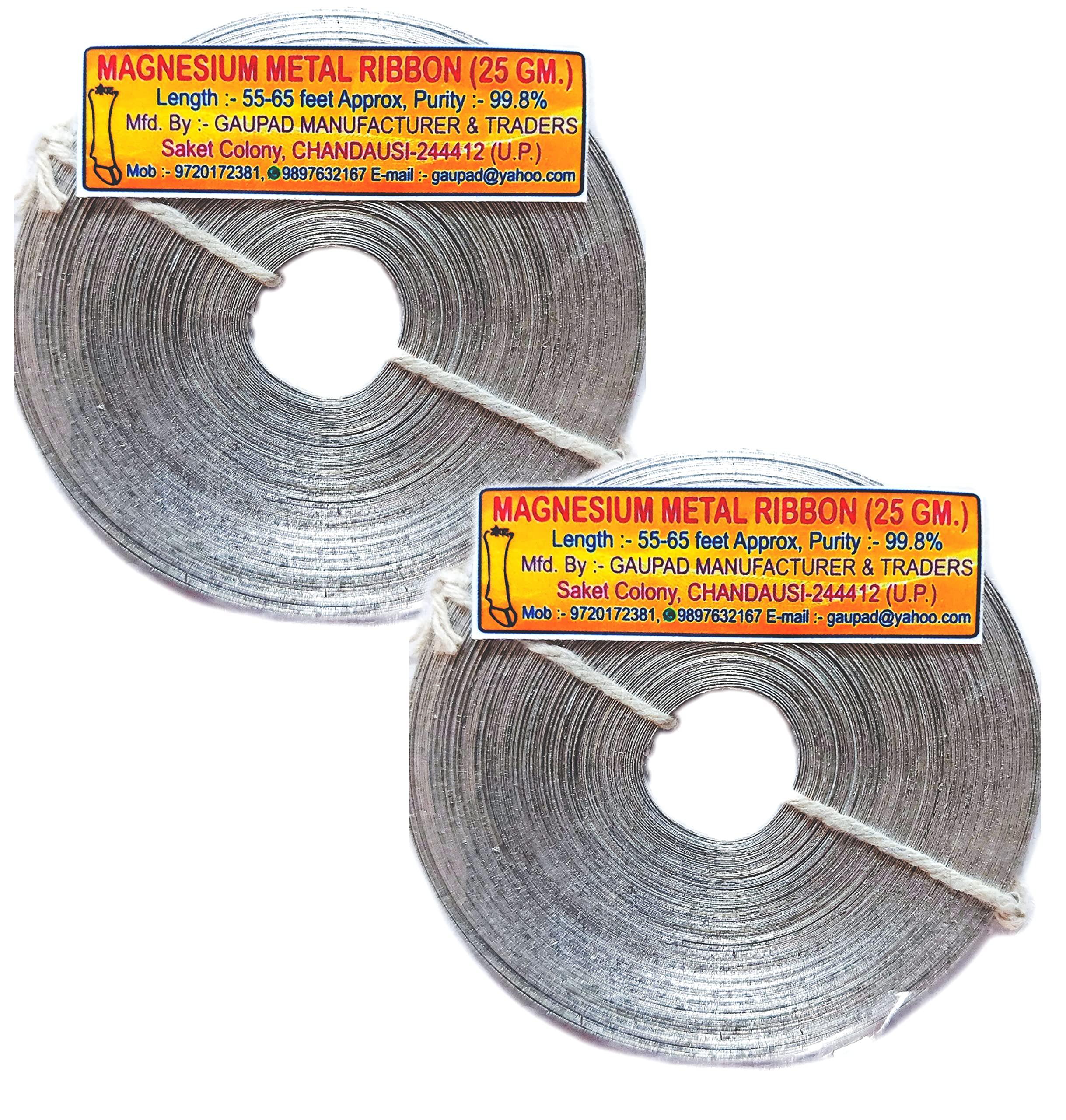 GAUPAD Magnesium Ribbon Coil 55-70 Ft, 25 Grams (Pack of 2) Lab Study Purpose