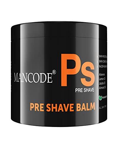 MAN CODE Mancode Pre-Shave Balm for Men | 100gm | Balm Softens your Beard | Provides Razor Glide for a Smooth Zesty Shave | Apply to Prevent Shaving Irritation and Razor Burns | Cut & Irritation Free Shave.