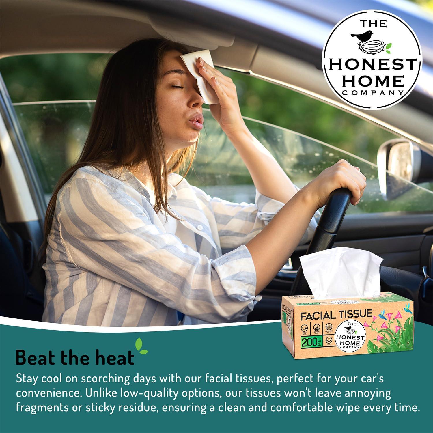 THE HONEST HOME COMPANY The Honest Home Company | 2 Ply Soft Facial Tissues Box | 200 Pulls/Box - Pack Of 3 | Hard Box Easy Pull | 600 Pulls (200x3)