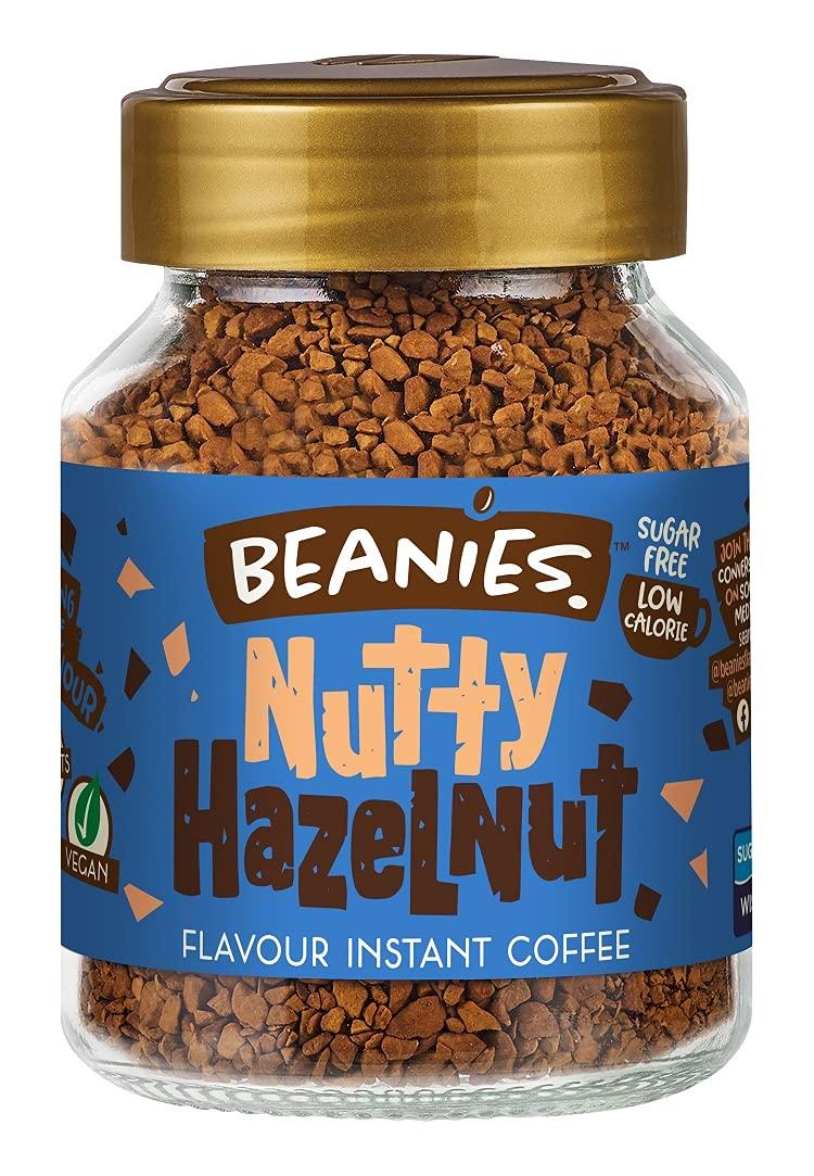 Beanies The Flavour Co Beanies|Instant Flavoured Coffee |Nutty Hazelnut|Low Calorie, Sugar Free|50 g|Pack of 1