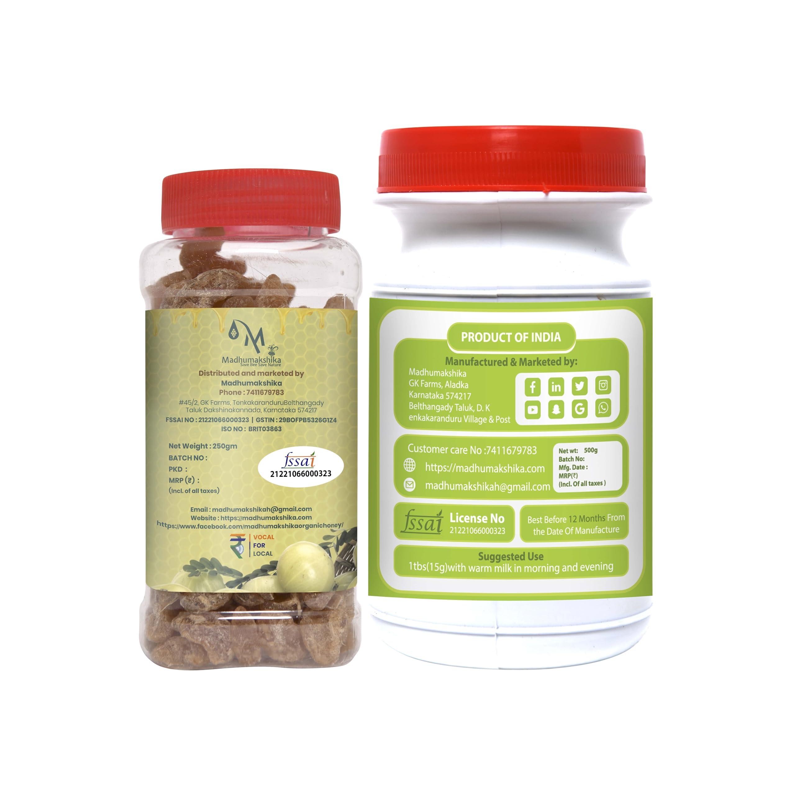 Madhumakshika Madhumakshika Natural Pure Lehya (500gm) | Amla Candy (250gm) | without any Preservative and Additives Combo Pack of 2