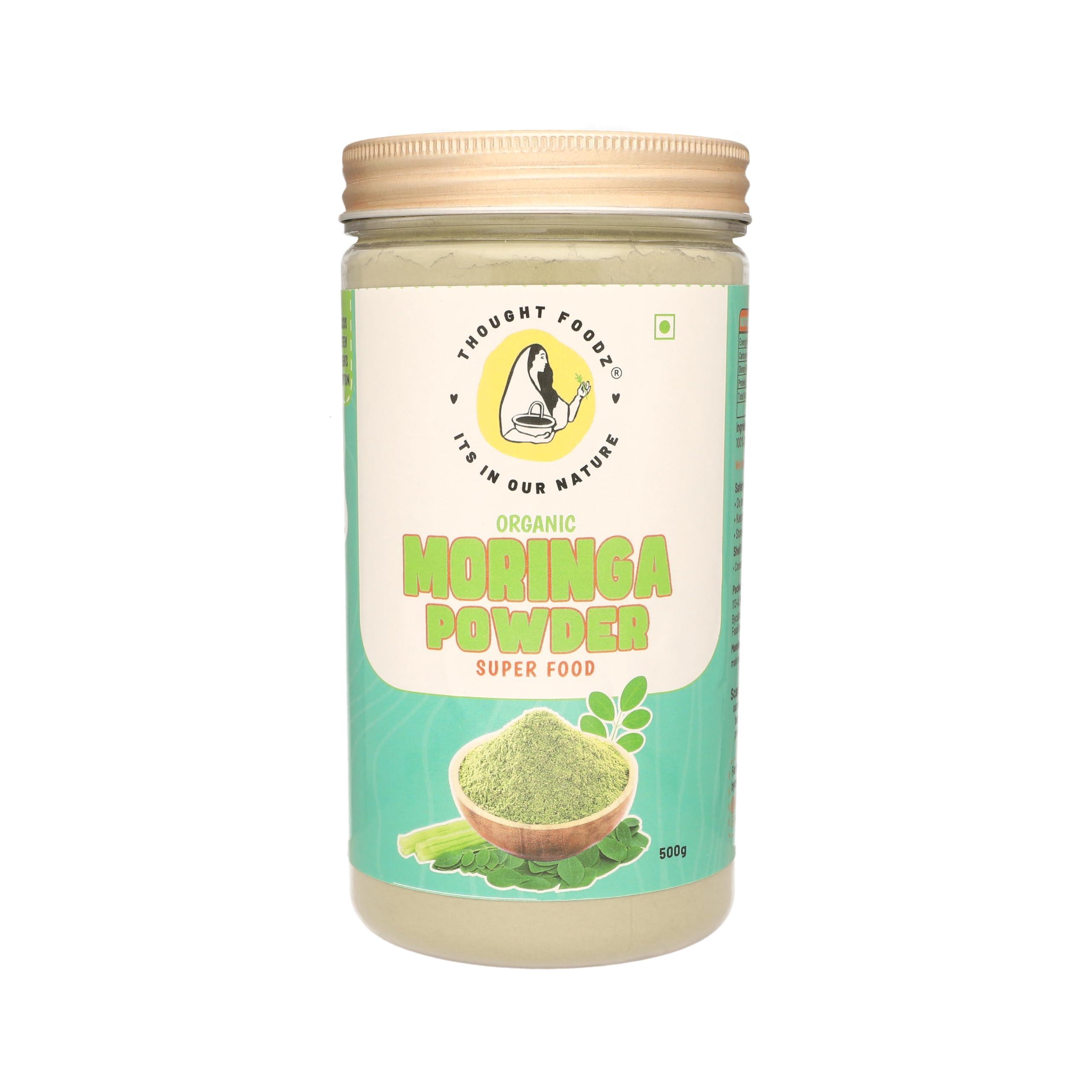 THOUGHT FOODZ THOUGHTFOODZ Natural Organic Moringa Powder Mulit-vitamin | Anti- oxidant High in Protein Good for Hair & Skin Immunity Booster Jar, 1600g (Pack of 4 | 400g x 4)