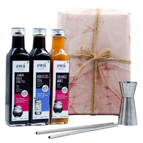 Swa Artisanal Syrups Swa Artisanal Syrups - Spl Gift Pack, Ideal for Corporate Gifts / Diwali / Christmas / New Year / Festivals / Celebrations