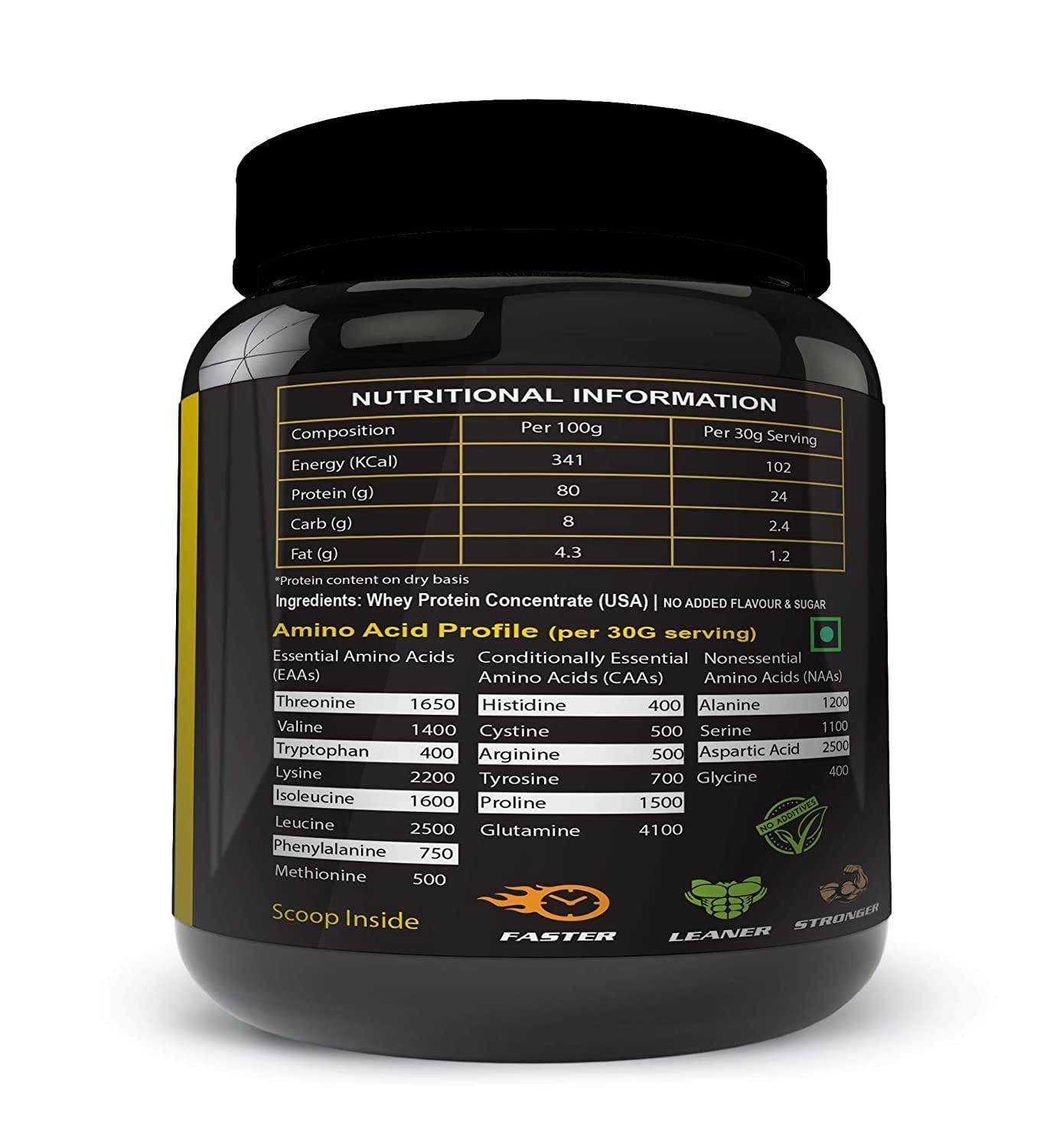 SOS Nutrition SOS Nutrition Whey Protein Powder for Men, Muscle Building, 24g Protein, 5.5g BCAA (Unflavored, 910g)