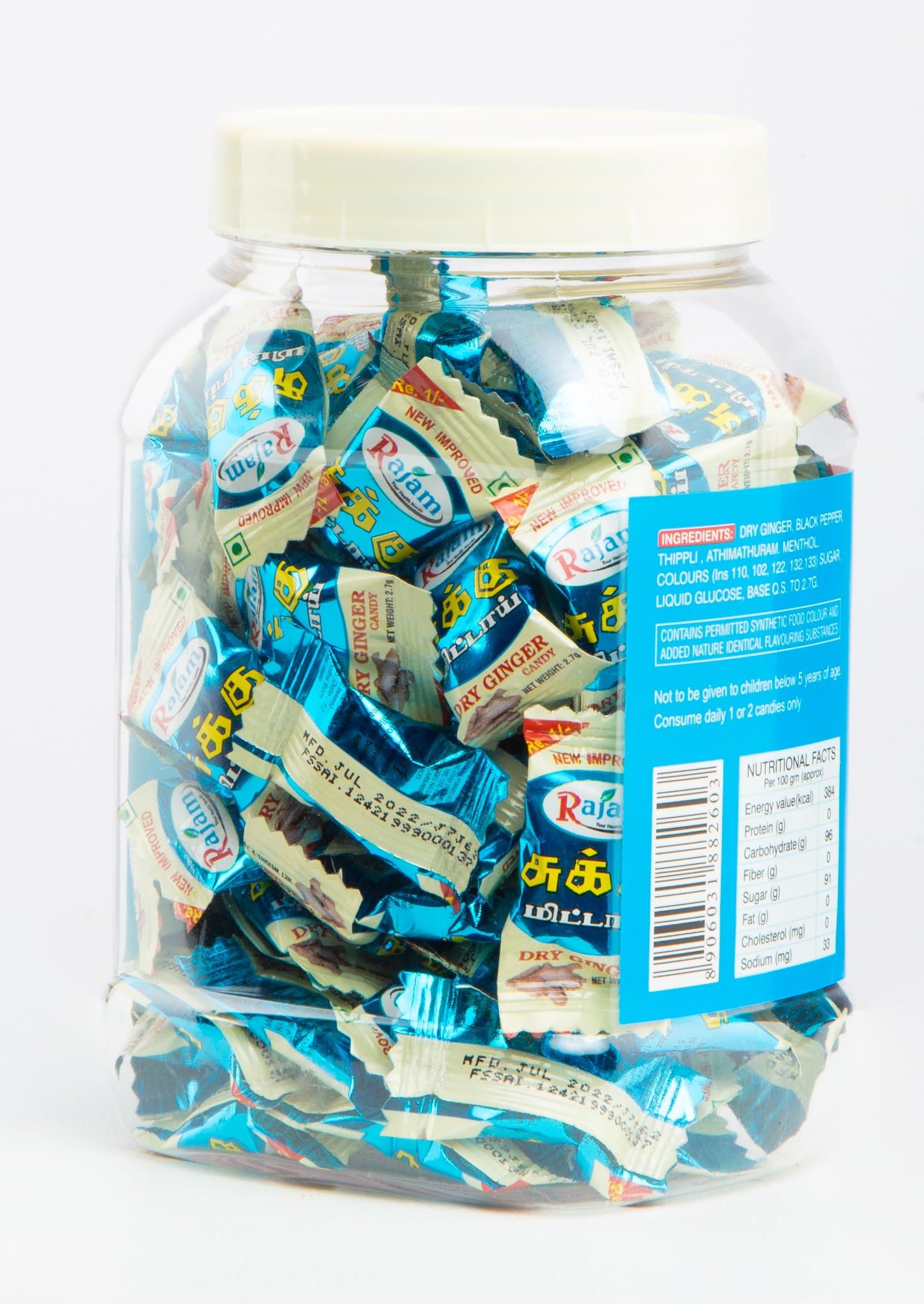 Rajam Rajam Dried Ginger Candy 270 Gram (Rs.1 pouch * 100 candy) - Sukku Mittai