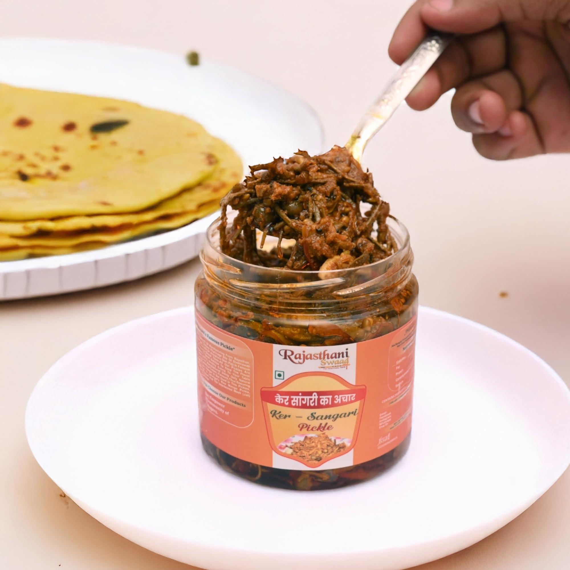 Rajasthani Swaad Rajasthani Swaad Kair Sangari Pickle Homemade Ker Sangri Ka Achar | Marwadi Special Taste , Less Oil | 400 Gram Jar