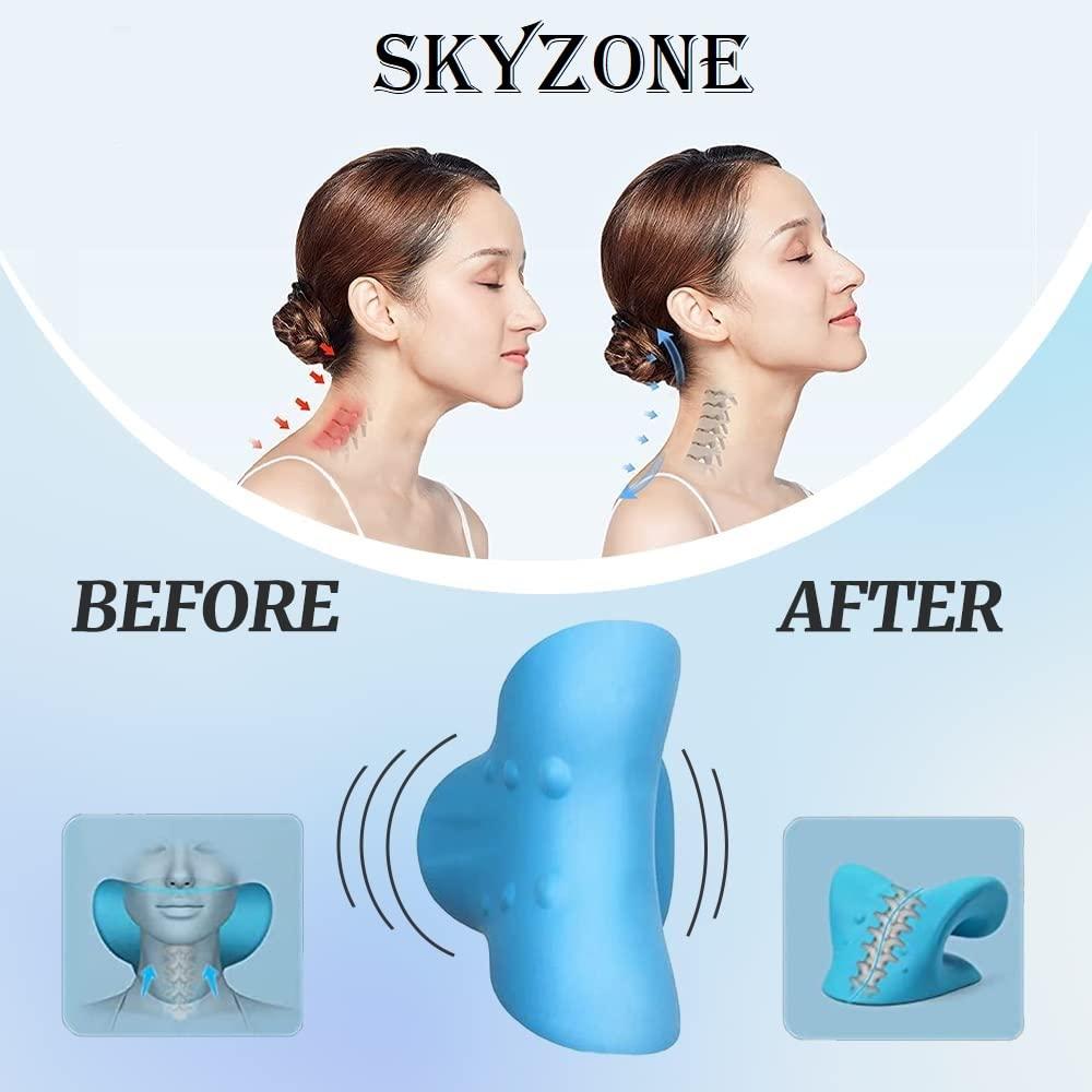 skyzone skyzone Neck and Shoulder Relaxer Cervical Stretcher Neck Traction Device for Neck Support for Pain & Neck Hump Corrector for Women Massage Relaxer Acupressure Chiropractic Pillow Neck Stretcher