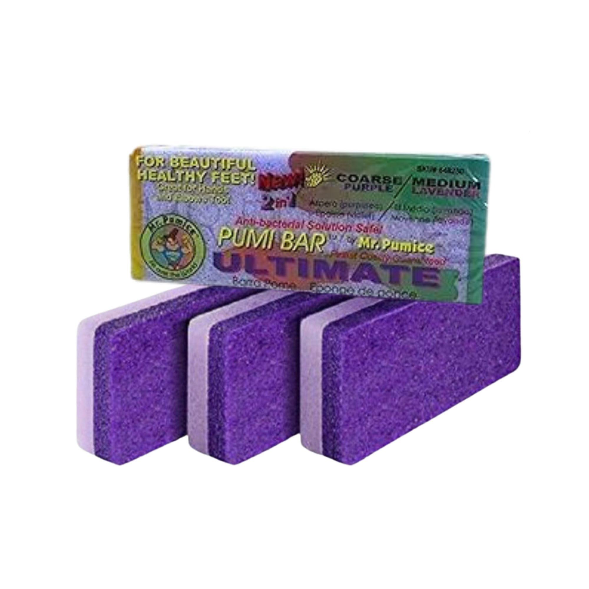 Mr. Pumice Mr. Pumice Ultimate Pumi Bar (4 Pack): 2-in-1 Callus Remover, Pedicure Stone & Ped File Scrubber for Smooth Feet and Heels, Dual-Grit (Medium + Coarse)