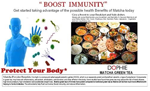 Dophie Dophie Matcha Green Tea Powder with Amla Powder 100g [PACK-3] Culinary Grade - Powerful antioxidants and benefits from Amla and Matcha green tea Powder.