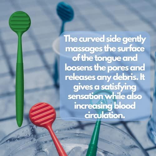 Age Ayurveda Age Ayurveda Nava Tongue Cleaner A Dual Sided Tongue Cleaner for Adults and Kids with Scraper & Massager (Red Pack of 2)